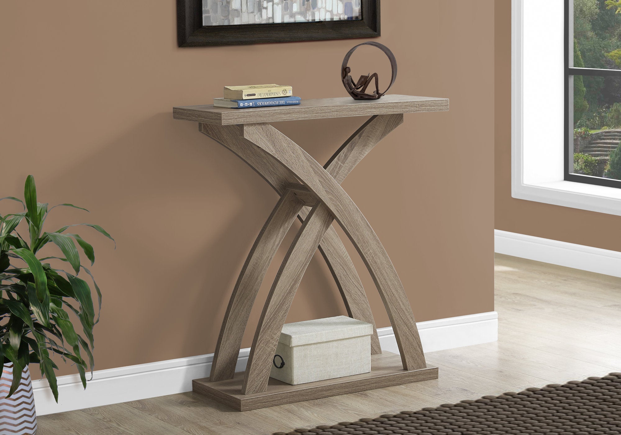 TABLE D'APPOINT - 32"L / CONSOLE D'ENTREE TAUPE FONCE 