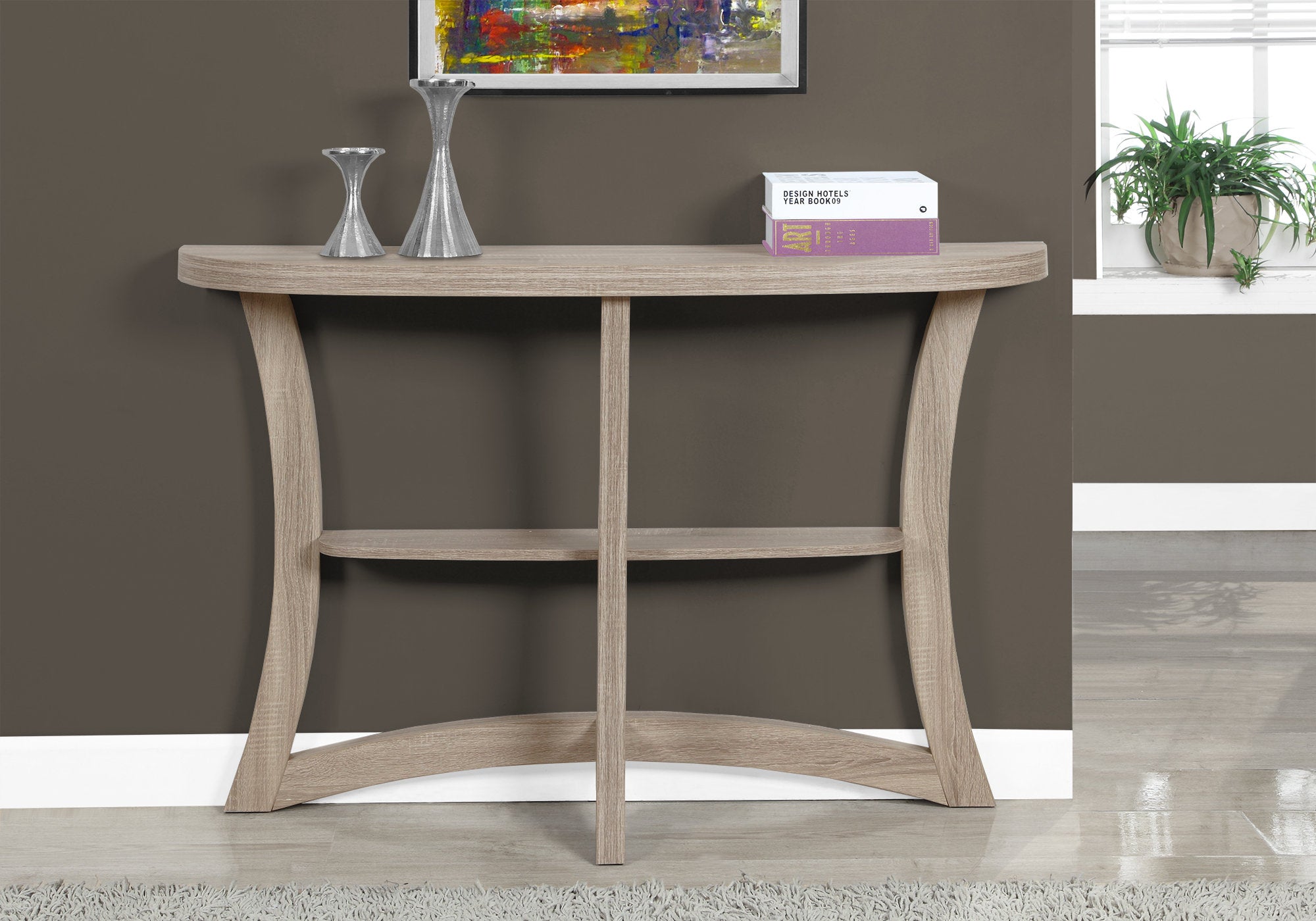TABLE D'APPOINT - 47"L / CONSOLE D'ENTREE TAUPE FONCE 
