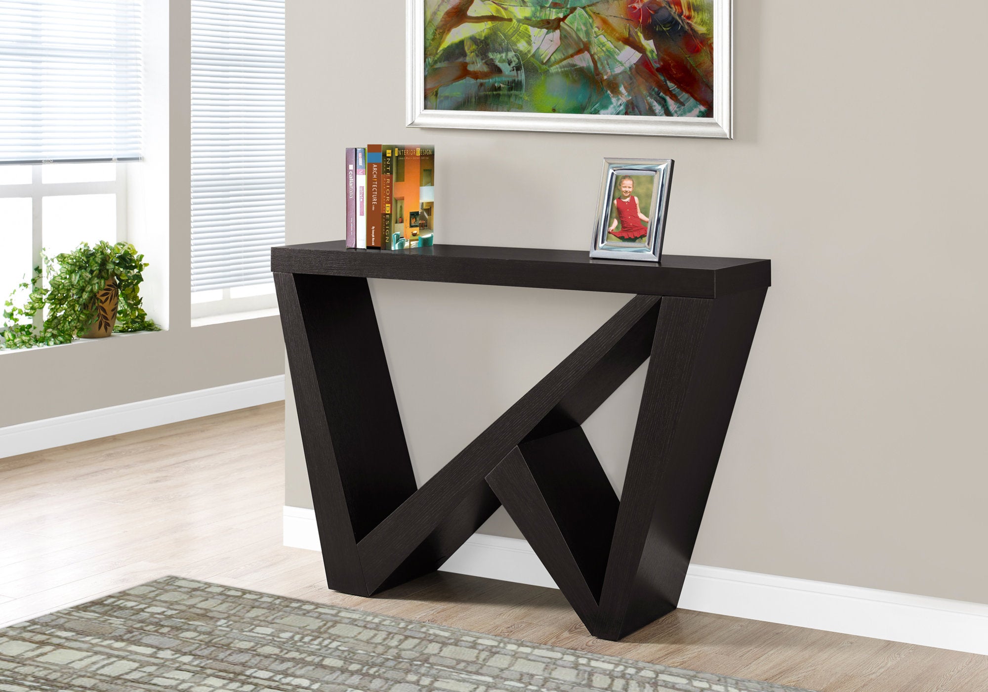 TABLE D'APPOINT - 48"L / CONSOLE D'ENTREE ESPRESSO 