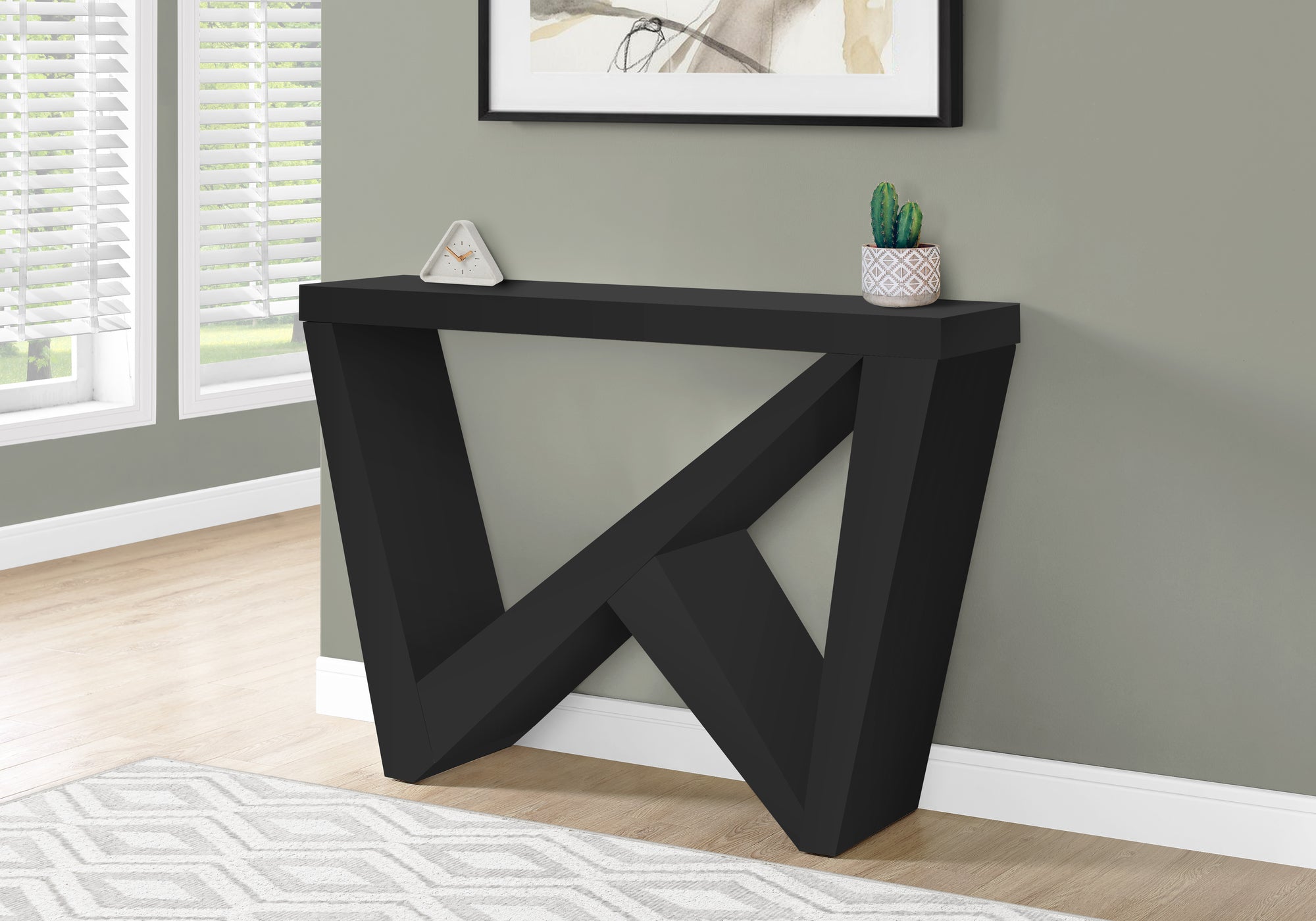 TABLE D'APPOINT - 48"L / CONSOLE D'ENTREE NOIRE 