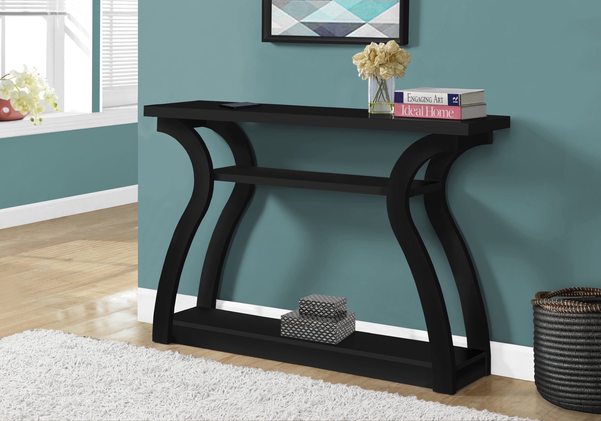 TABLE D'APPOINT - 47"L / CONSOLE D'ENTREE NOIRE 