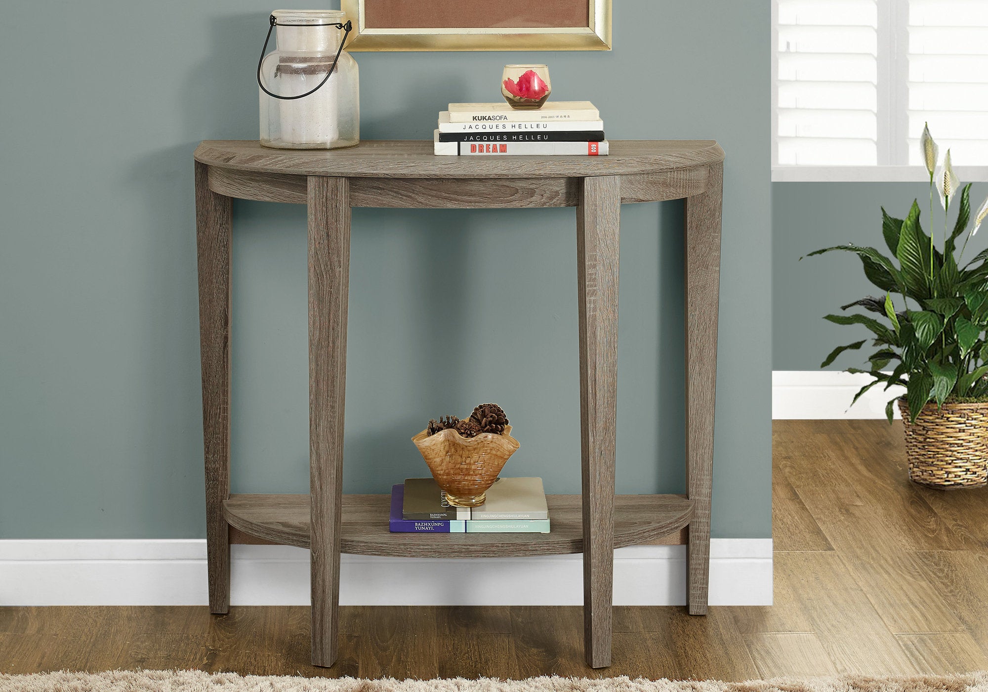 TABLE D'APPOINT - 36"L / CONSOLE D'ENTREE TAUPE FONCE 