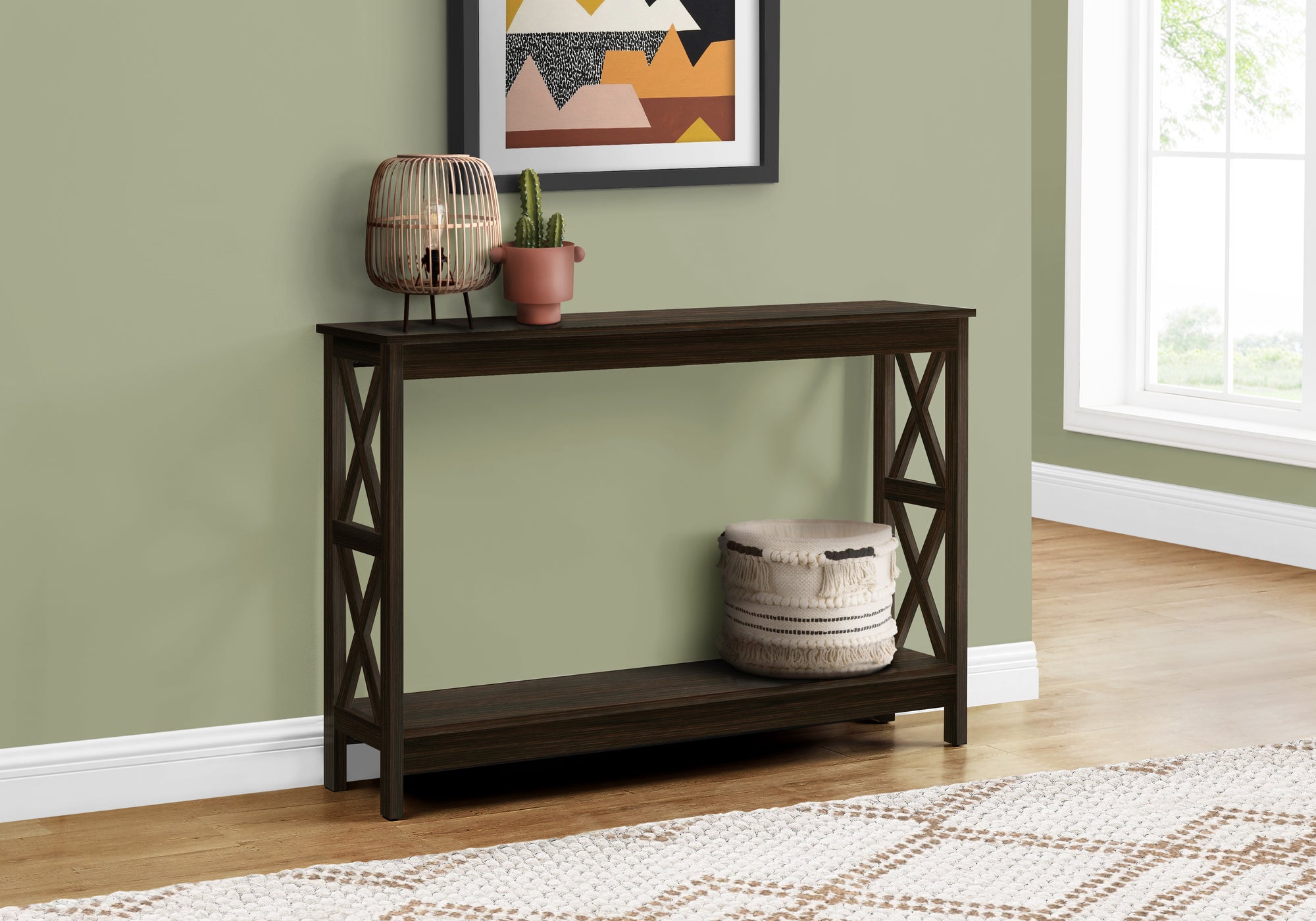 TABLE D'APPOINT - 48"L / CONSOLE D'ENTREE ESPRESSO 