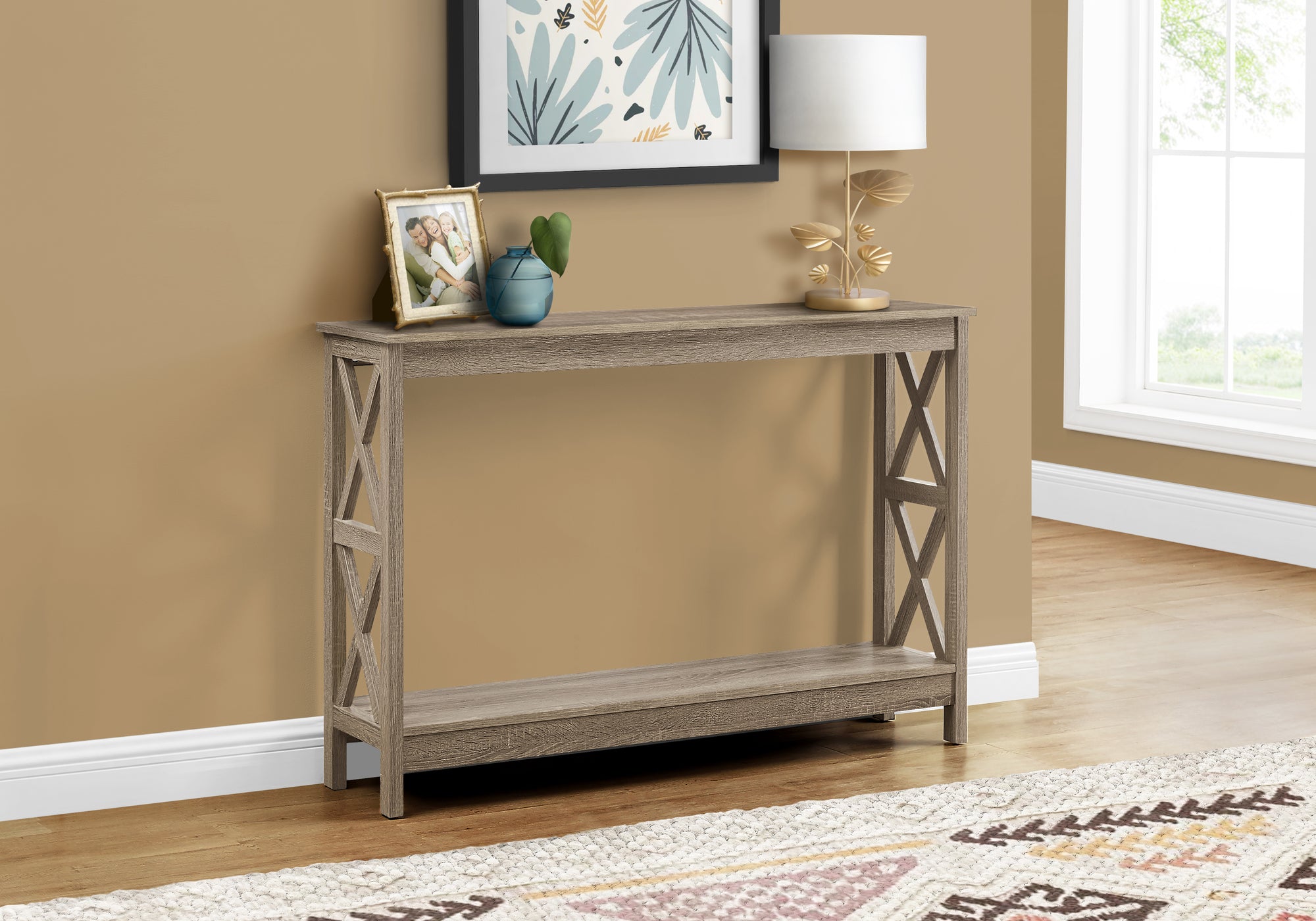 TABLE D'APPOINT - 48"L / CONSOLE D'ENTREE TAUPE FONCE 