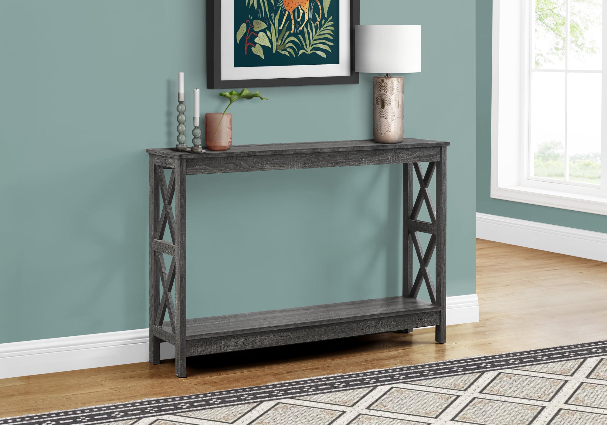 TABLE D'APPOINT - 48"L / CONSOLE D'ENTREE GRIS 
