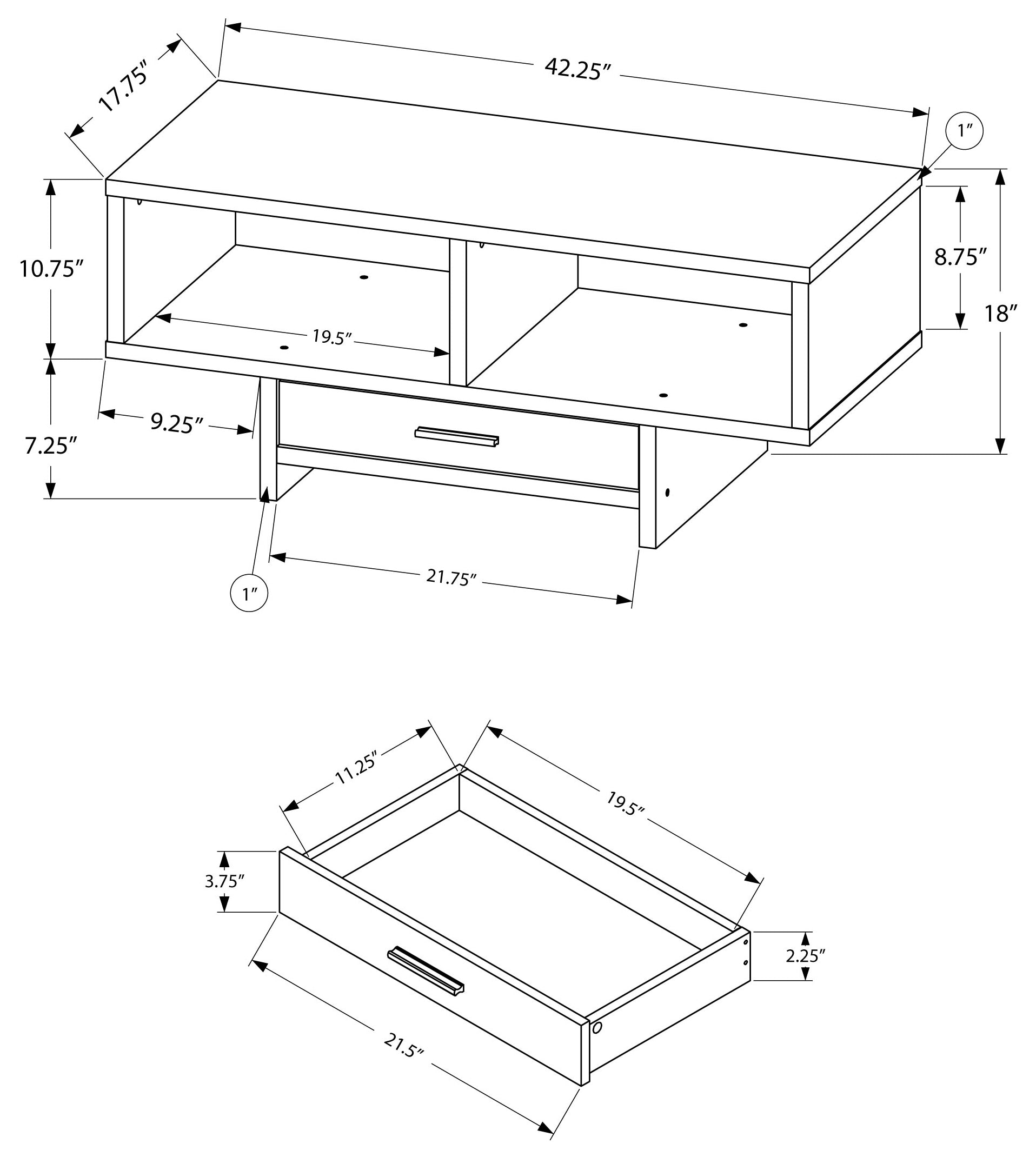 TABLE BASSE - BLANCHE AVEC RANGEMENT 
