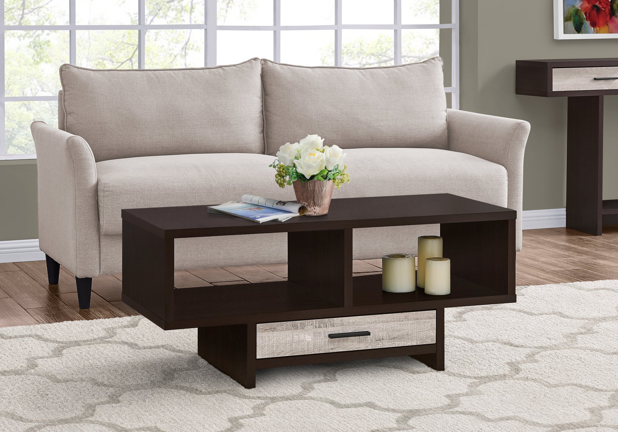 TABLE BASSE - ESPRESSO / ASPECT BOIS TAUPE 