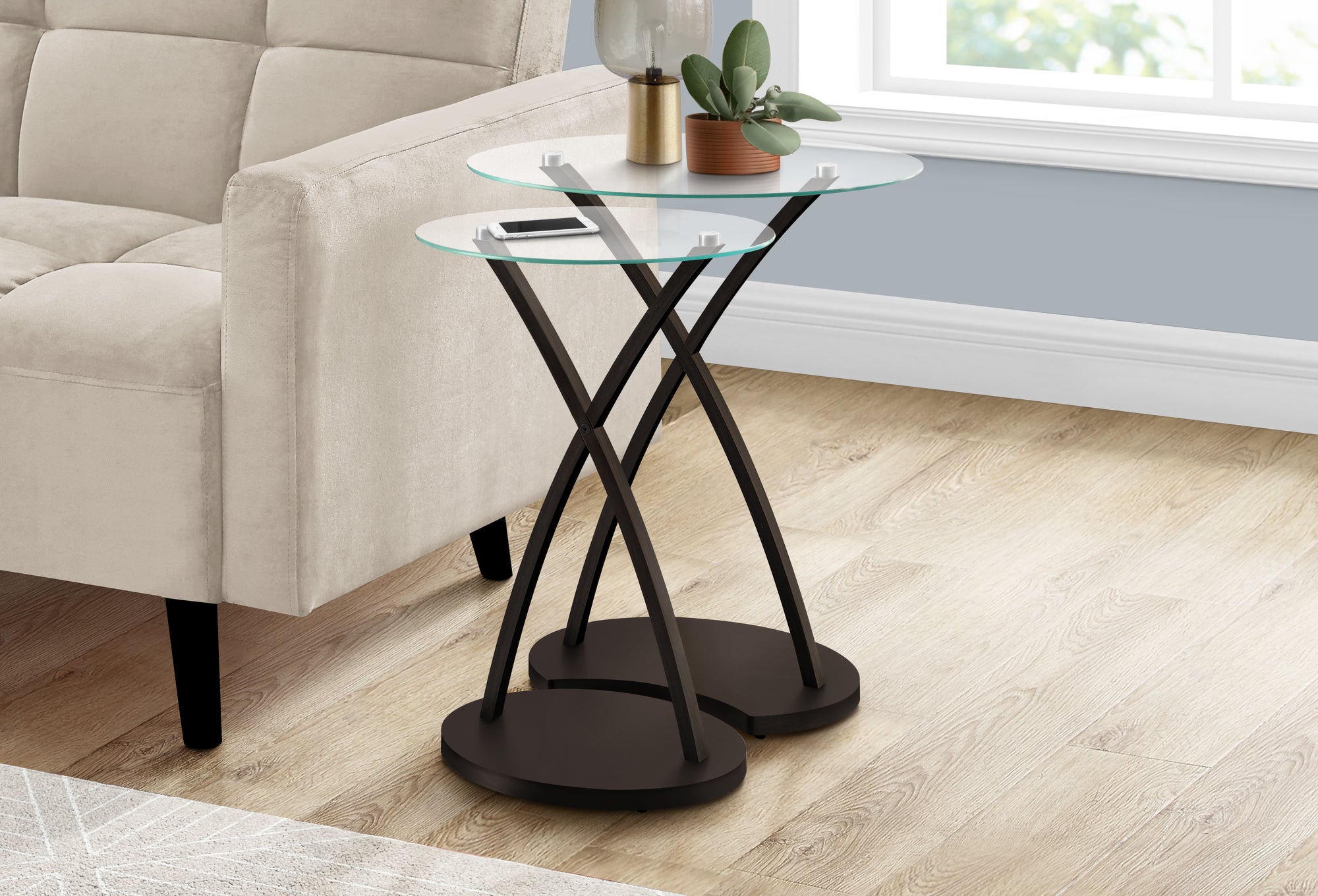 TABLE GIGOGNE - ENSEMBLE 2PCS / BOIS COURBE ESPRESSO