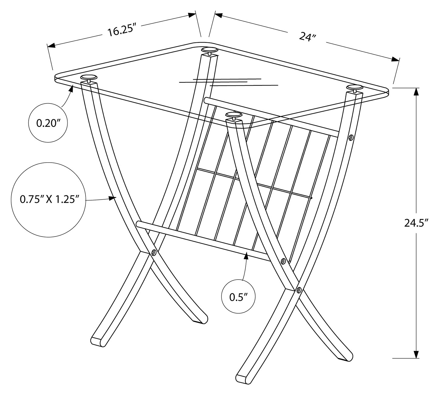 TABLE D'APPOINT - BOIS COURBÉ ESPRESSO AVEC VERRE TREMPÉ 