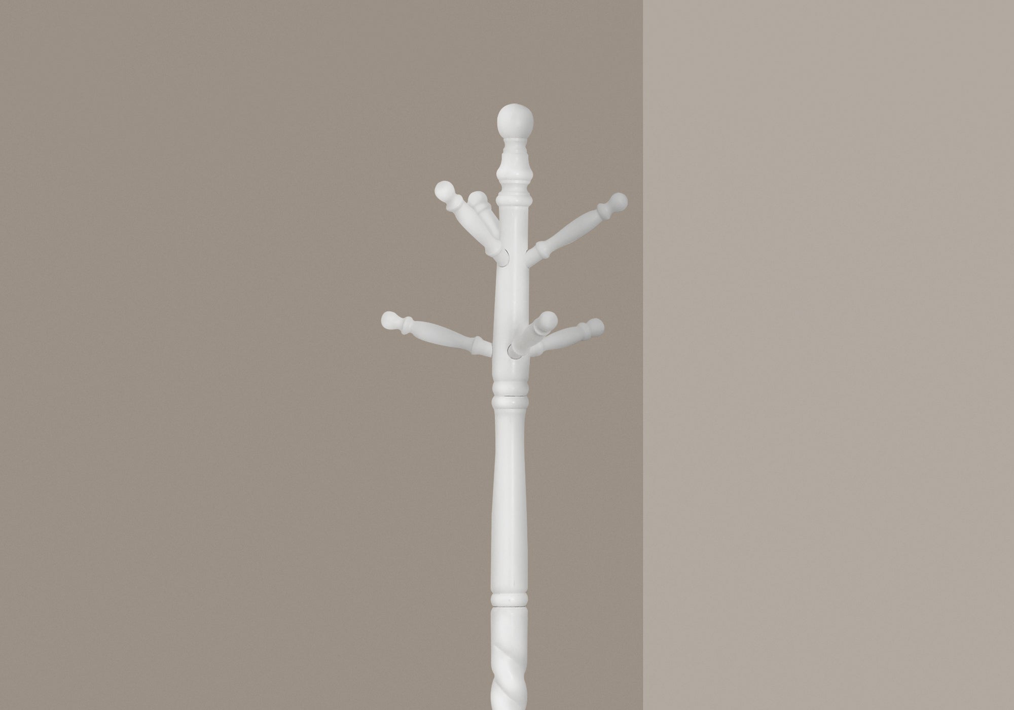 PORTE MANTEAU - 72"H / BOIS BLANC ANTIQUE STYLE TRADITIONNEL