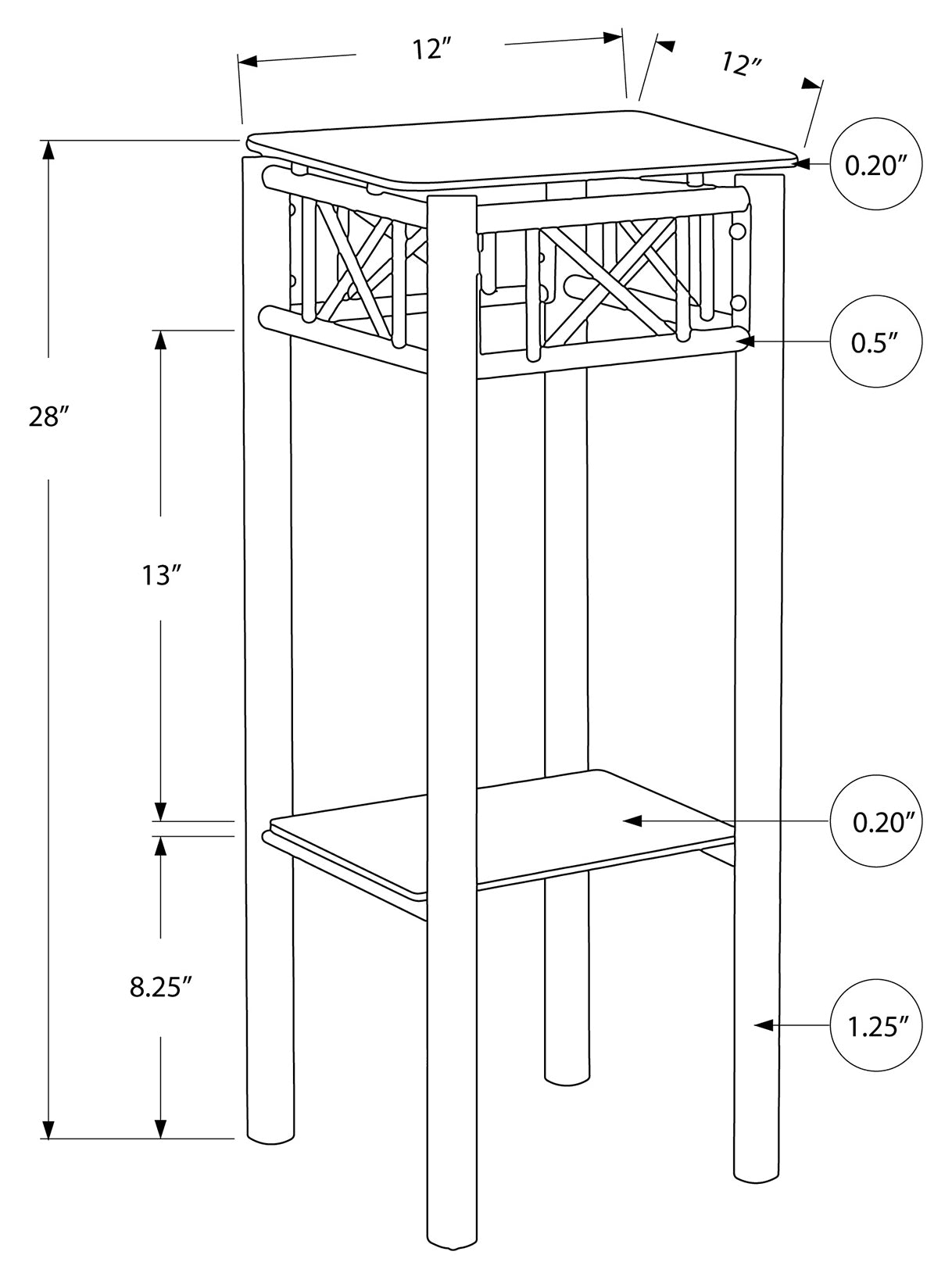 TABLE D'APPOINT - MÉTAL NOIR AVEC VERRE TREMPÉ 