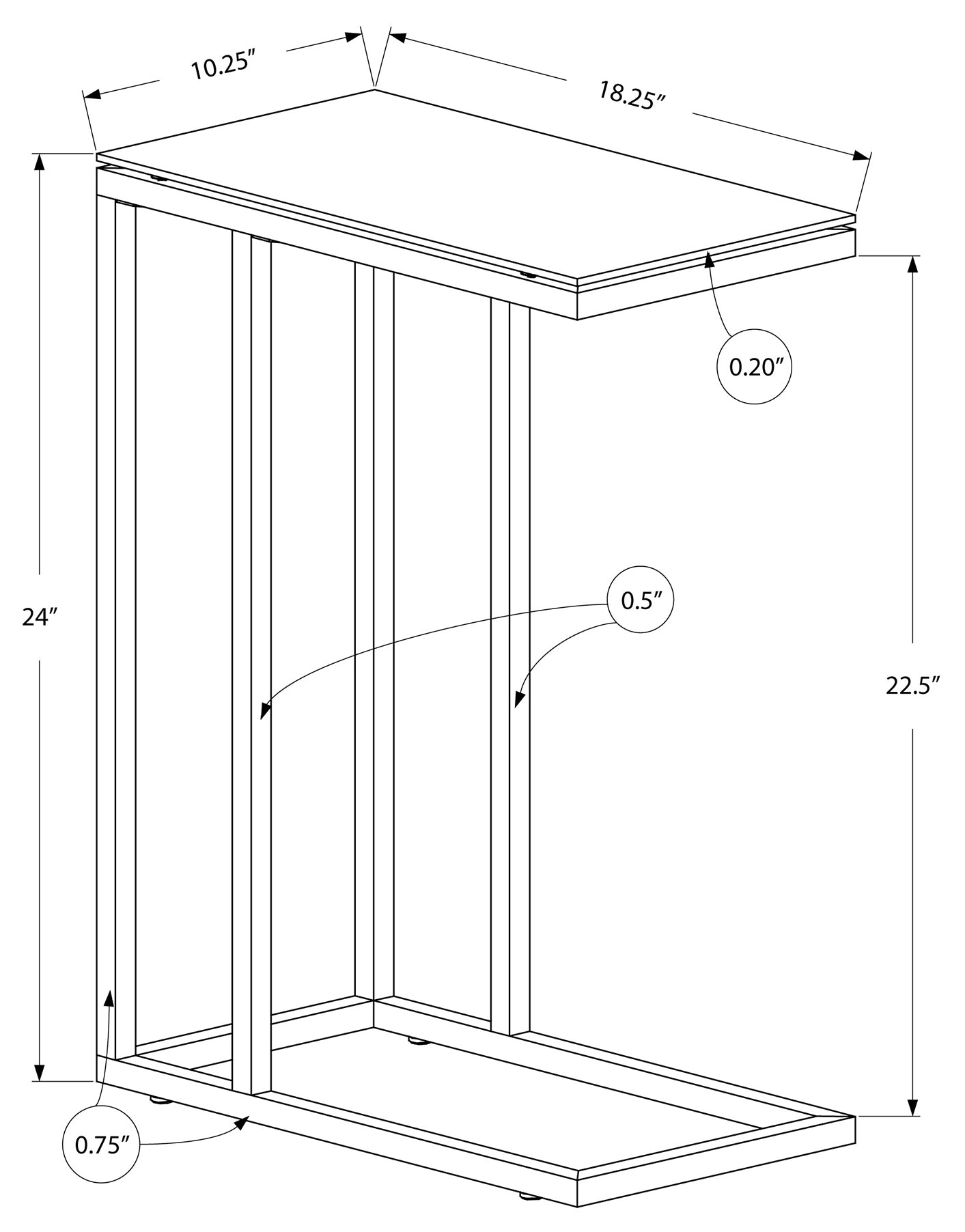 TABLE D'APPOINT - MÉTAL NOIR / VERRE TREMPÉ NOIR 