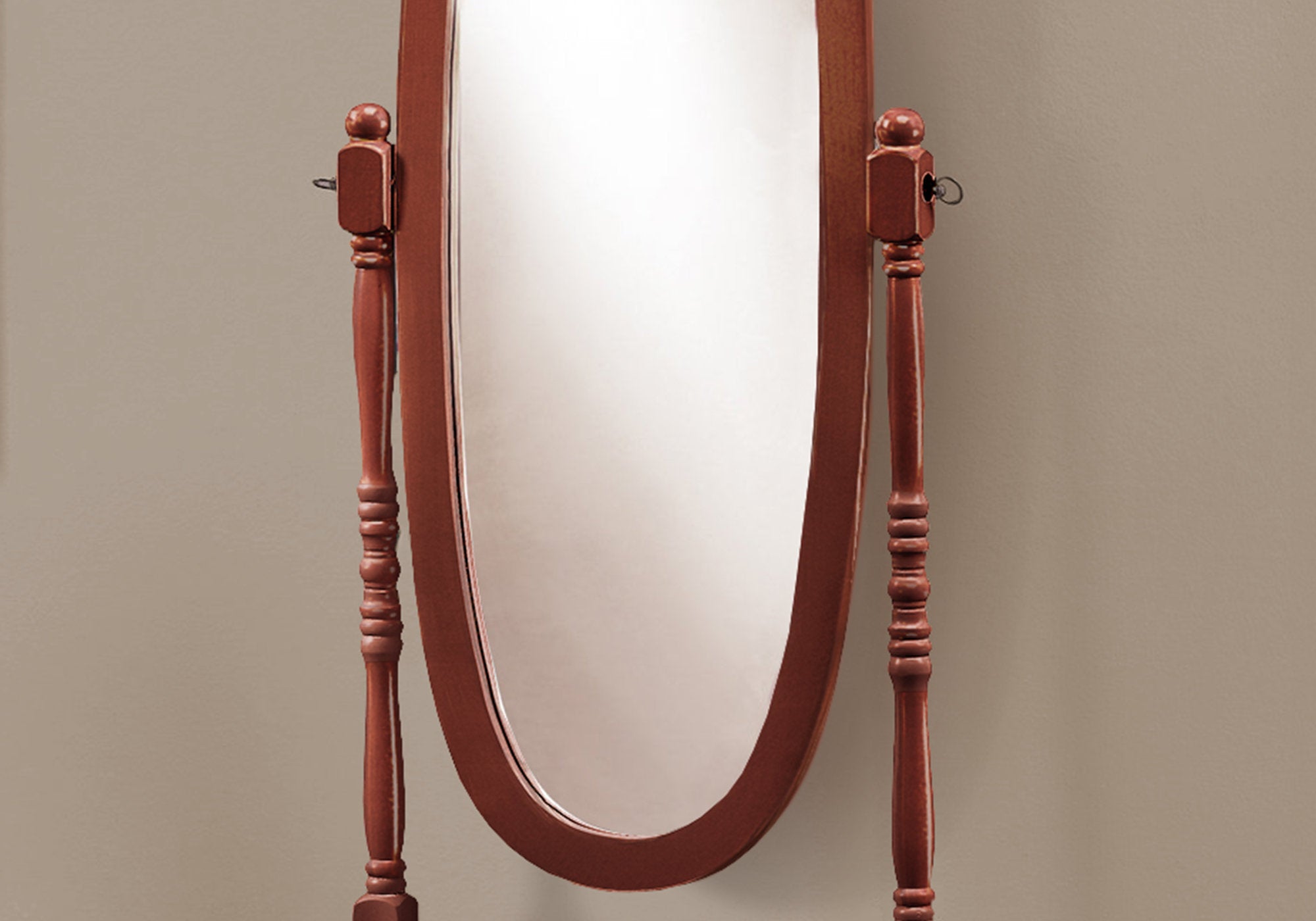 MIROIR - 59"H / CADRE BOIS OVALE NOYER