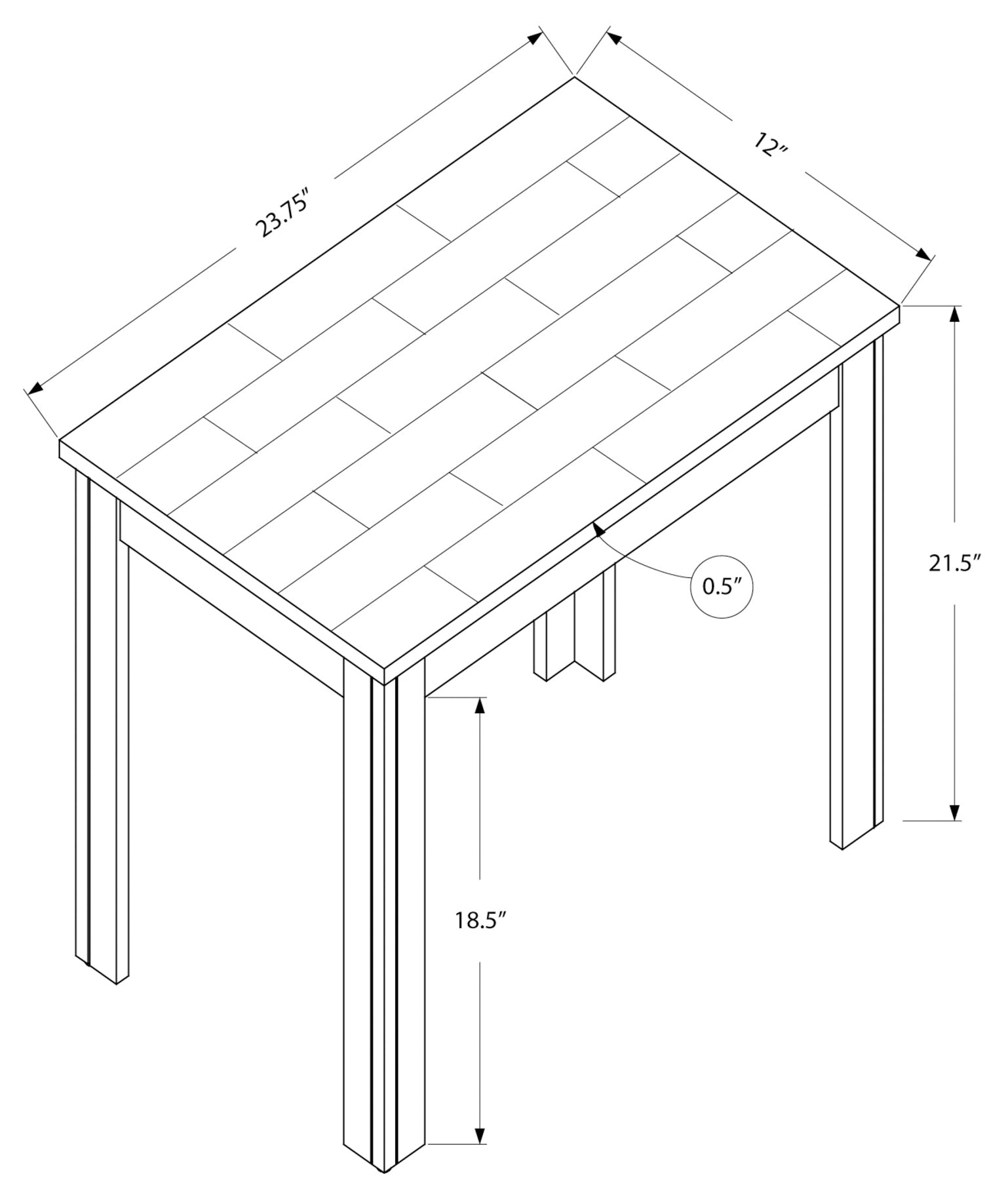TABLE D'APPOINT - MARBRE NOIR / GRIS 