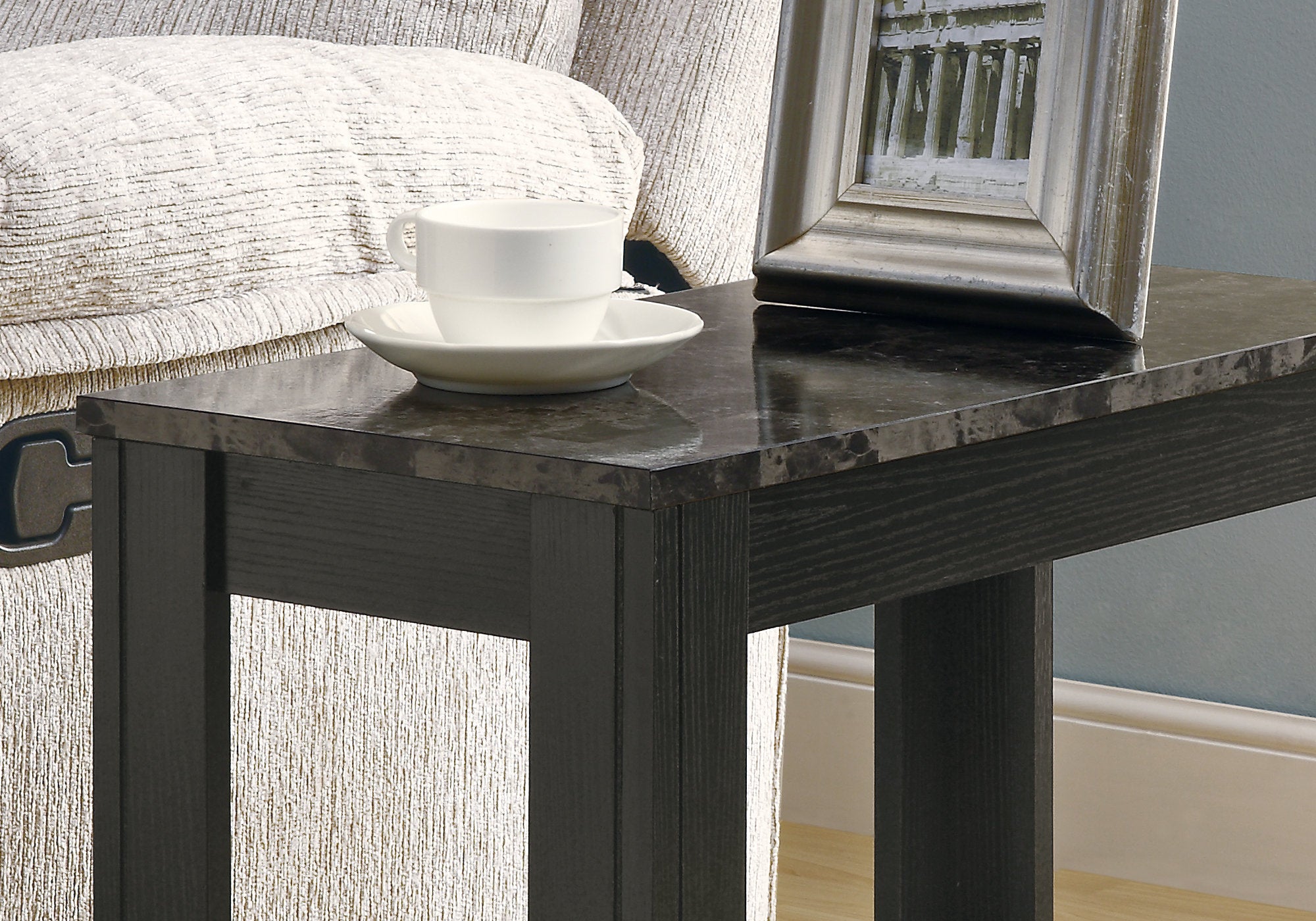 TABLE D'APPOINT - MARBRE NOIR / GRIS 