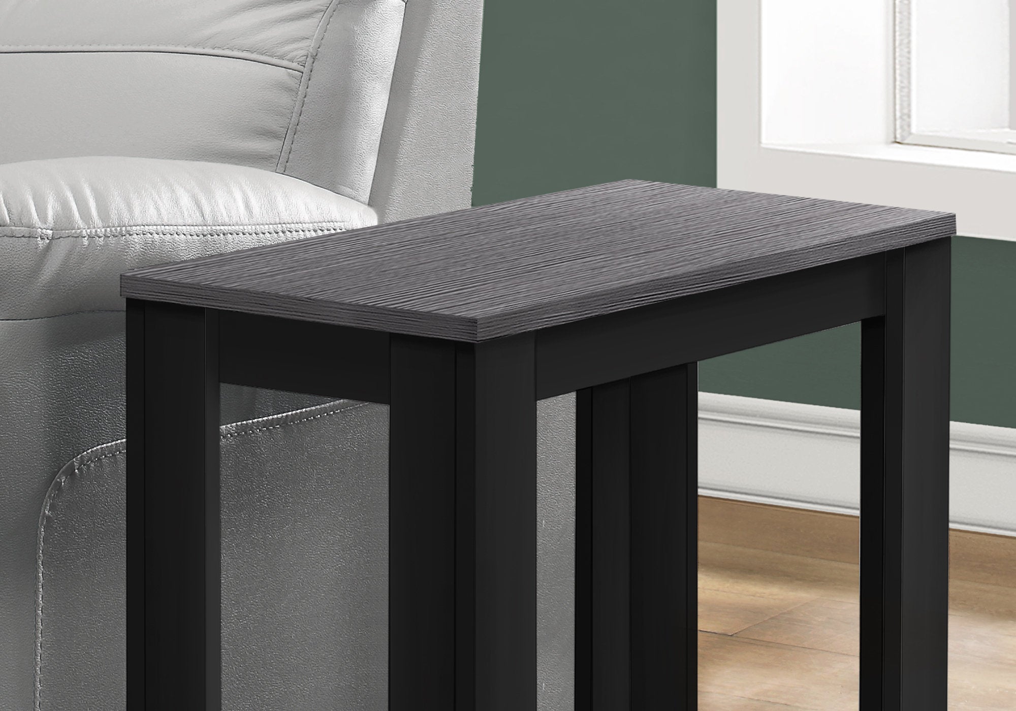 TABLE D'APPOINT - NOIR / PLATEAU GRIS