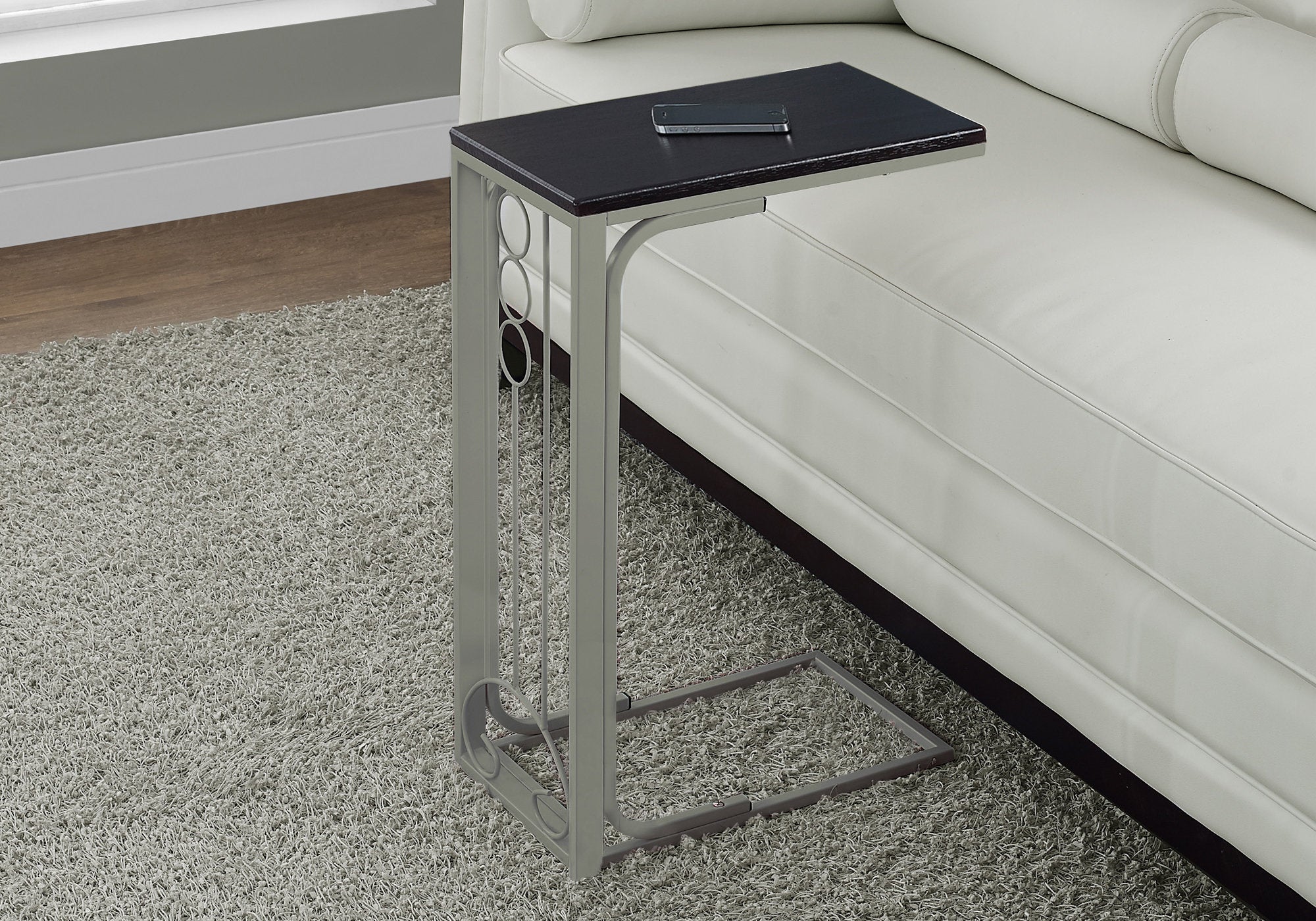 TABLE D'APPOINT - DESSUS ESPRESSO / MÉTAL CHAMPAGNE