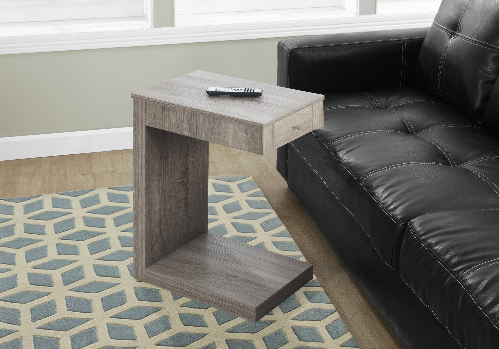 TABLE D'APPOINT - TAUPE FONCE AVEC UN TIROIR