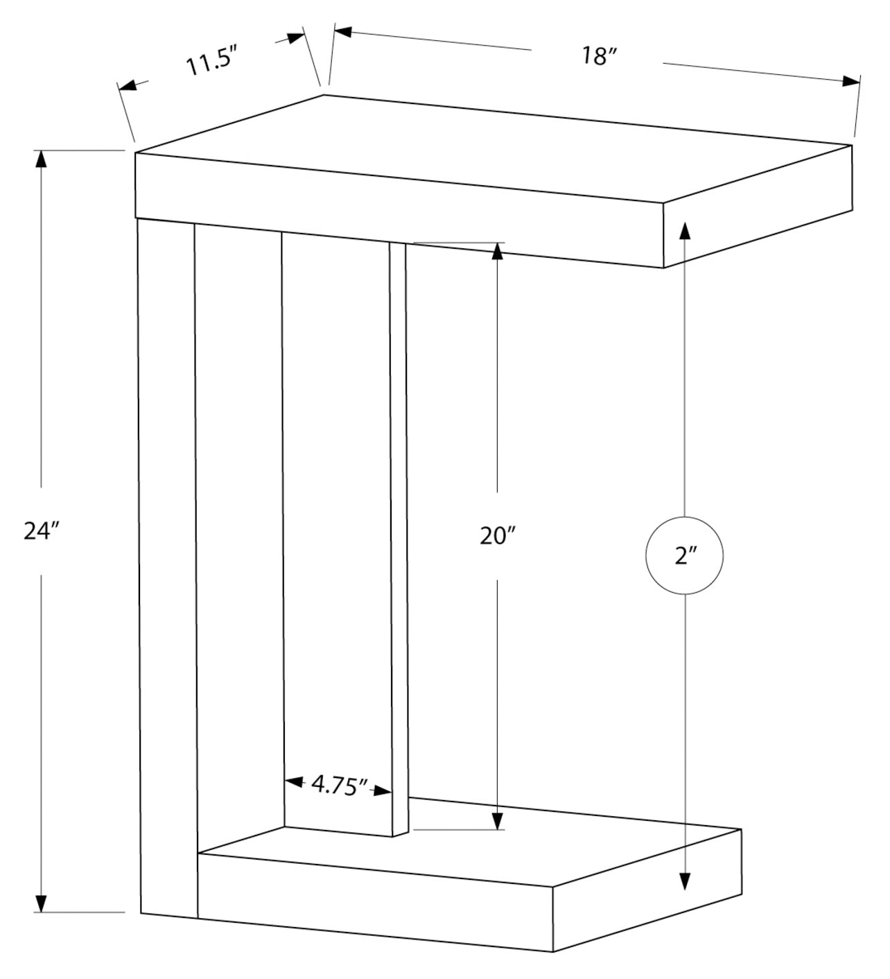 TABLE D'APPOINT - ESPRESSO / PLATEAU ASPECT MARBRE 