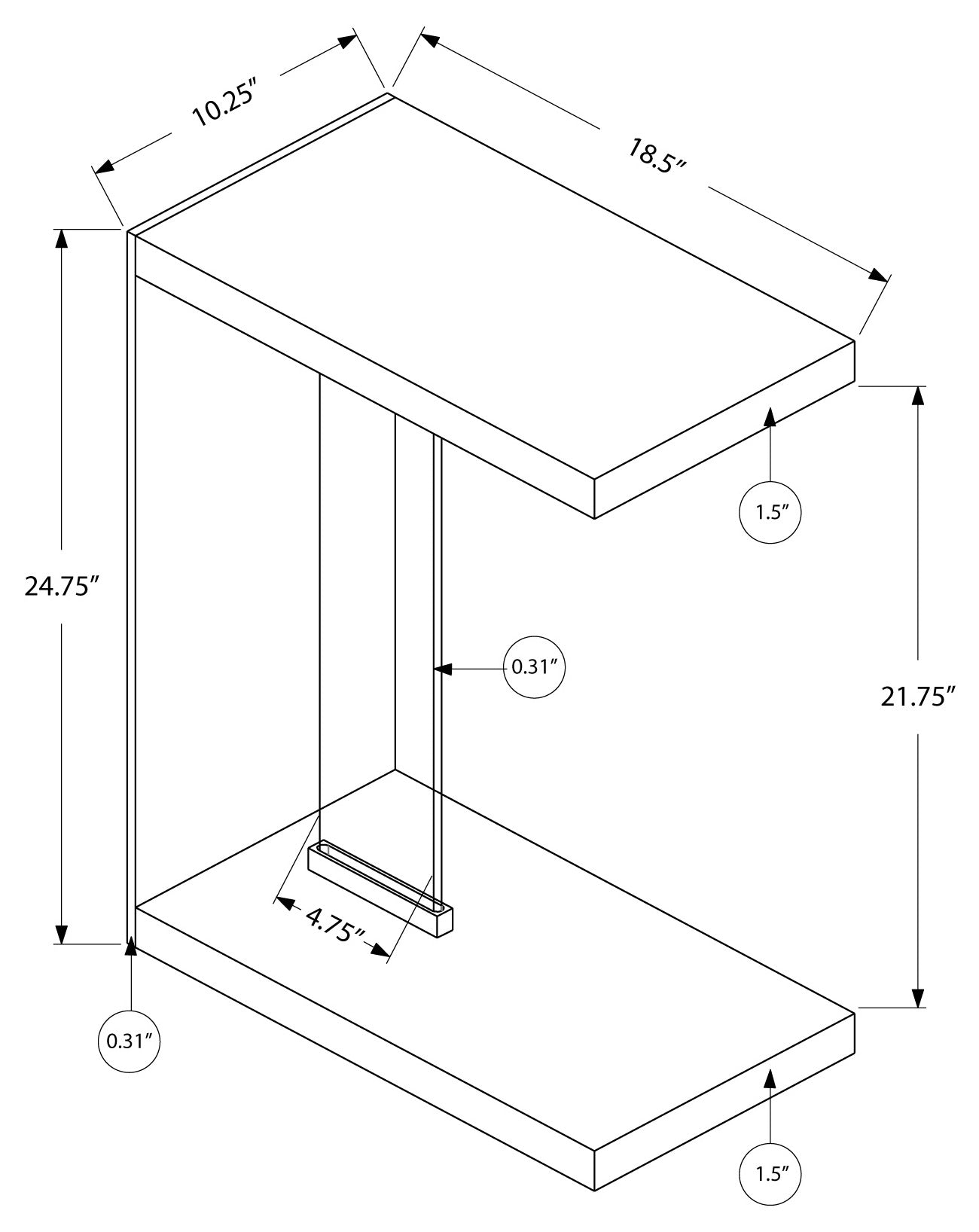 TABLE D'APPOINT - BLANC BRILLANT AVEC VERRE TREMPÉ 