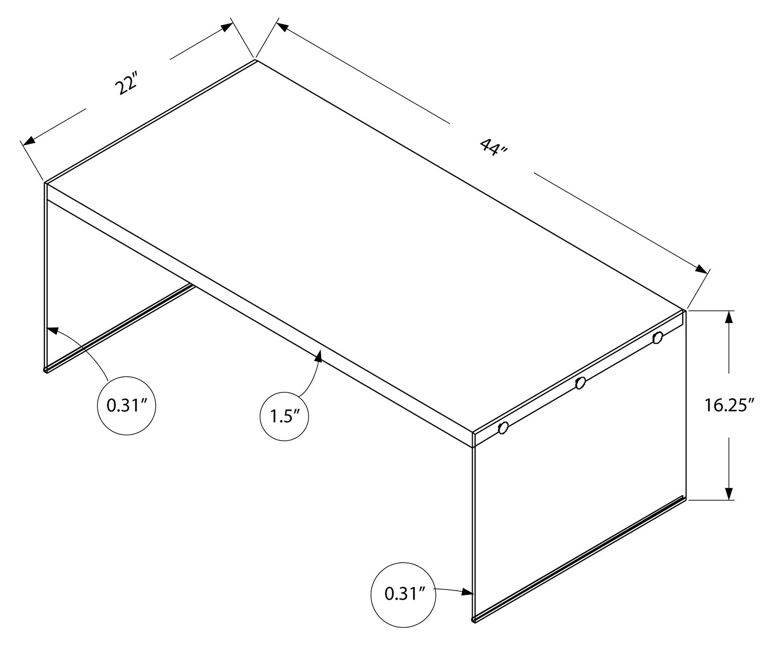 TABLE BASSE - BLANC BRILLANT AVEC VERRE TREMPÉ 