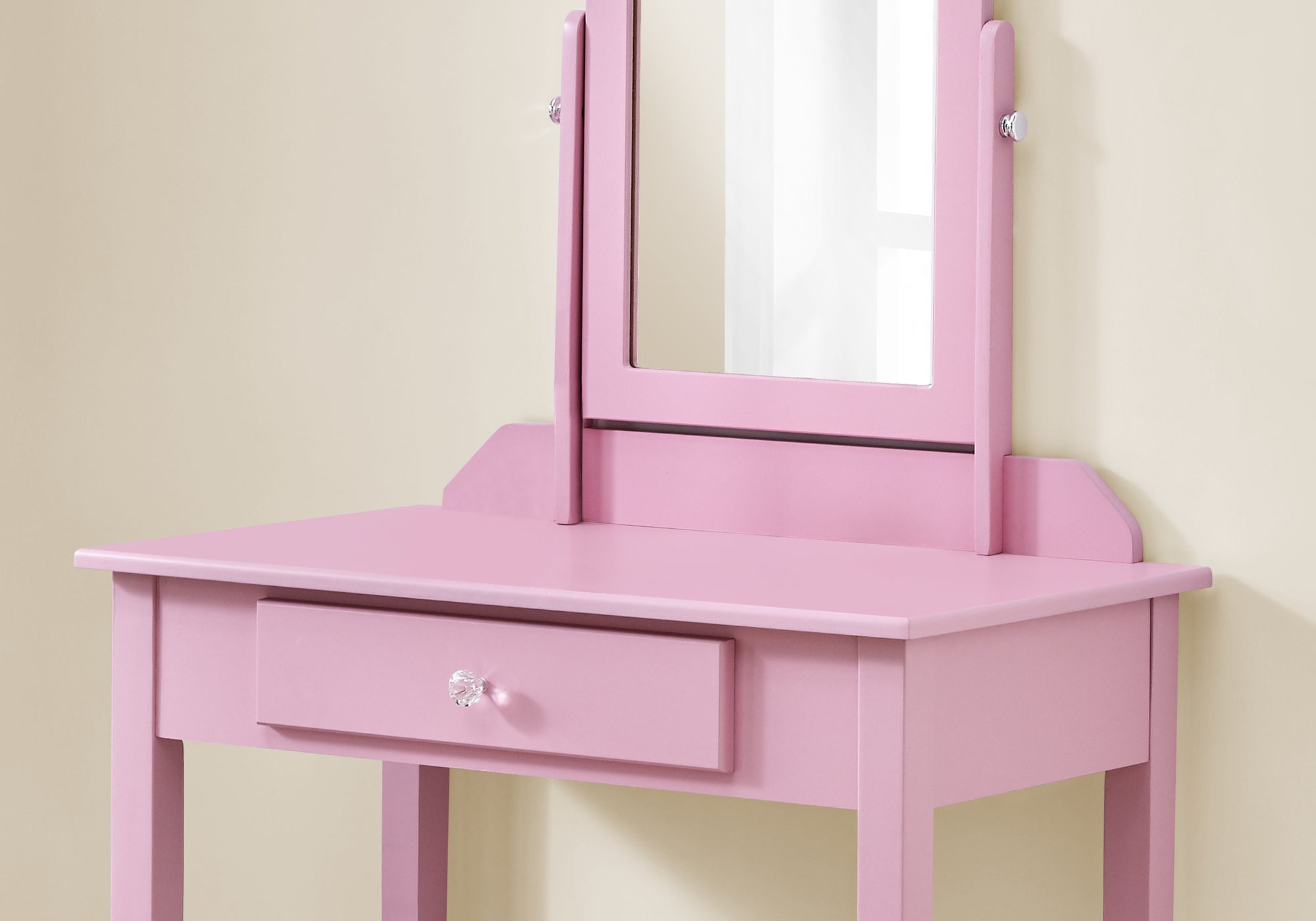 MEUBLE-LAVABO - ROSE / MIROIR ET TIROIR DE RANGEMENT