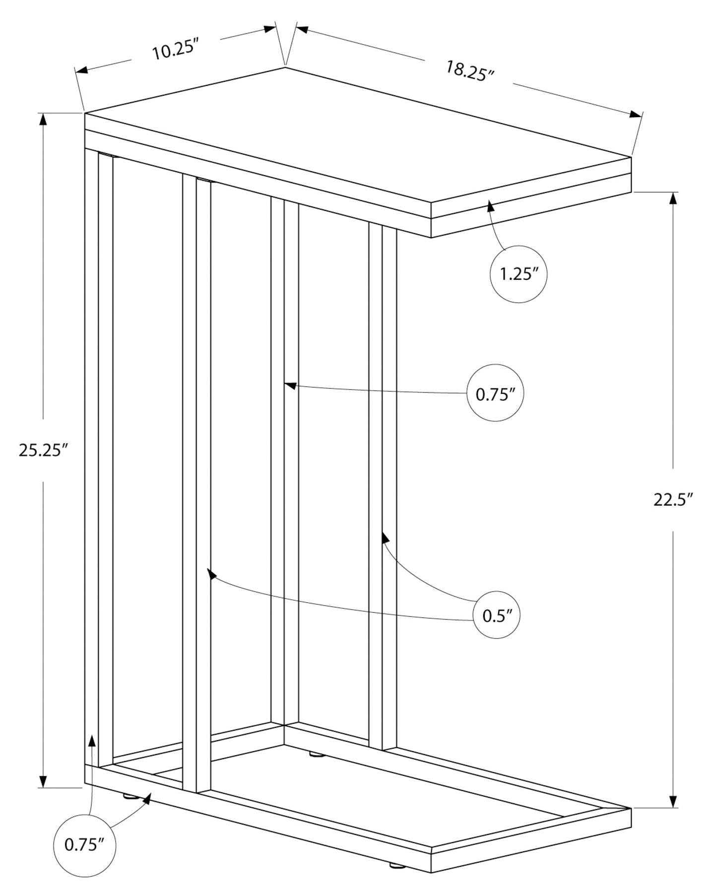 TABLE D'APPOINT - CIMENT GRIS AVEC MÉTAL CHROMÉ 