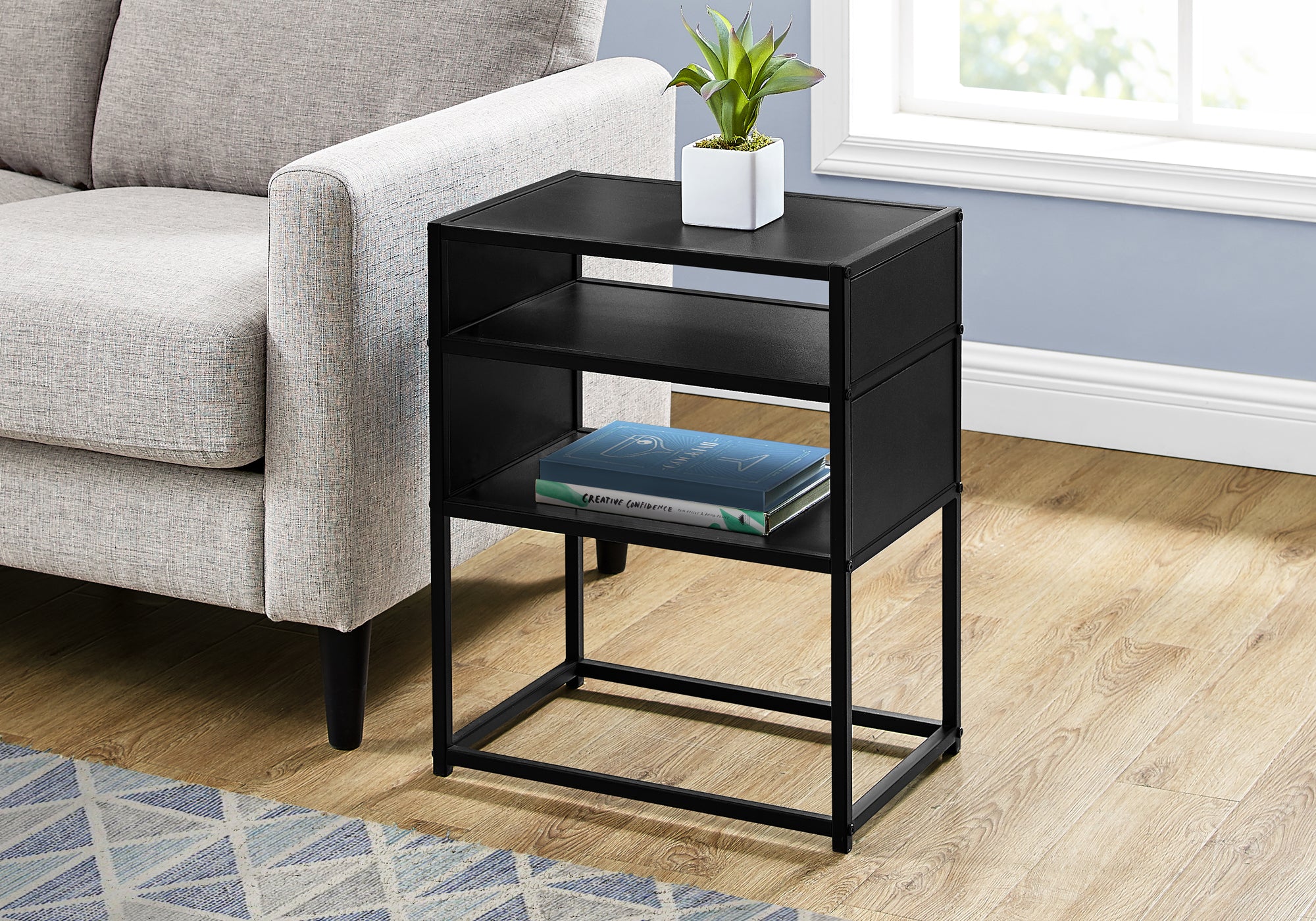 TABLE D'APPOINT - 22"H / NOIR / METAL NOIR 