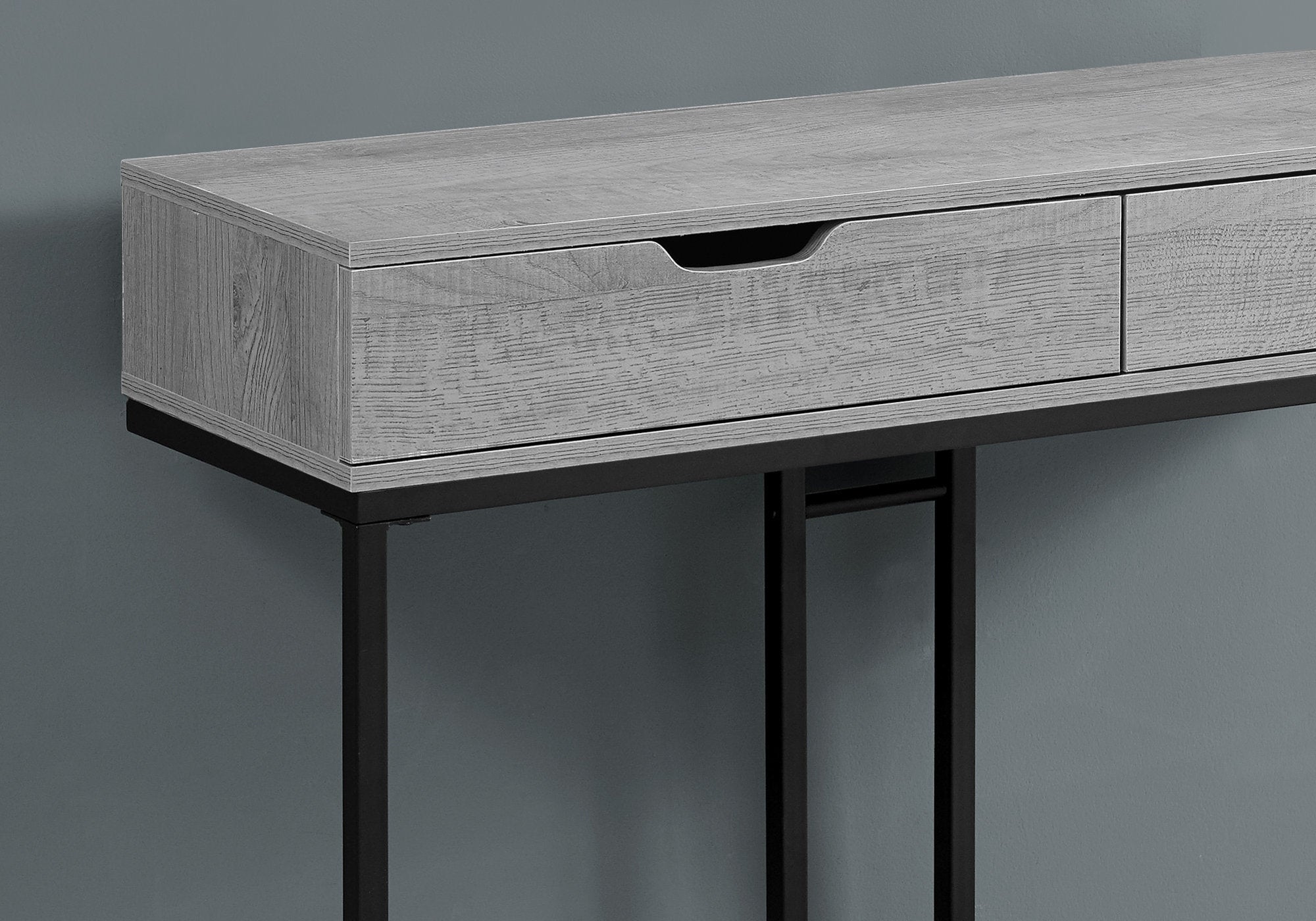 TABLE D'APPOINT - 42"L / CONSOLE D'ENTREE METAL GRIS/NOIR 