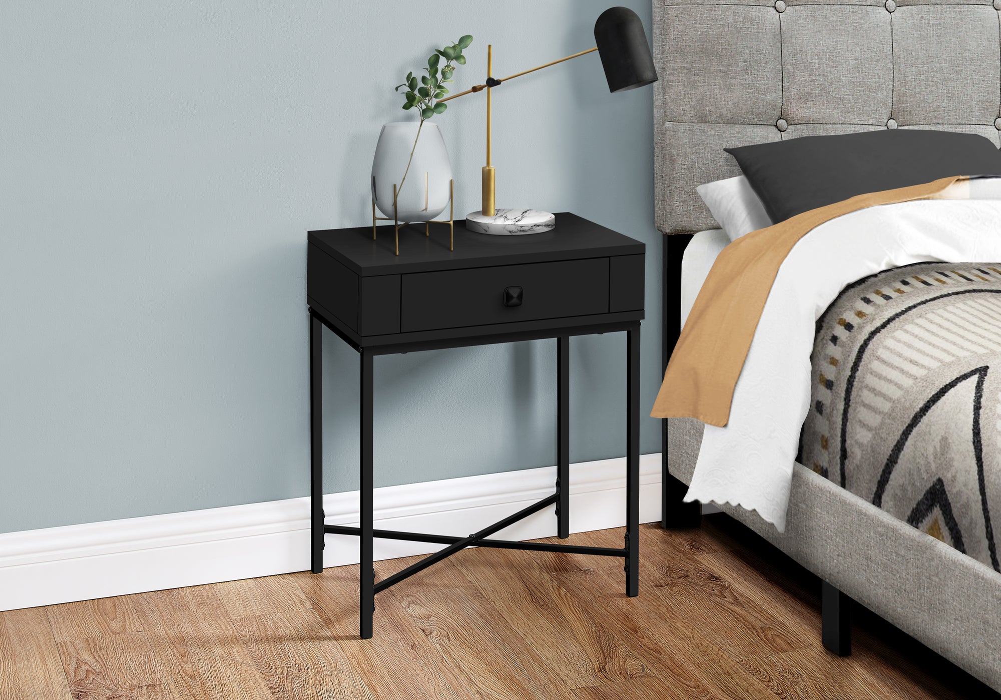 TABLE D'APPOINT - 22"H / NOIR / METAL NOIR 