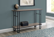 TABLE D'APPOINT - 48"L / CONSOLE D'ENTREE TAUPE / METAL NOIR 