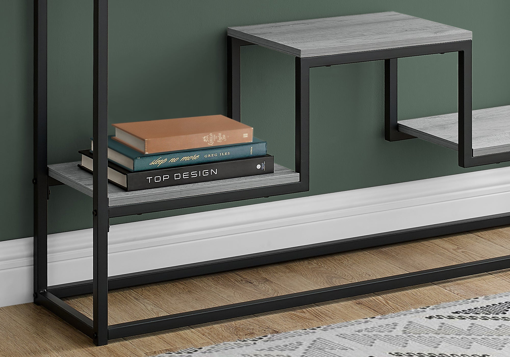 TABLE D'APPOINT - 48"L / CONSOLE D'ENTREE METAL GRIS / NOIR 