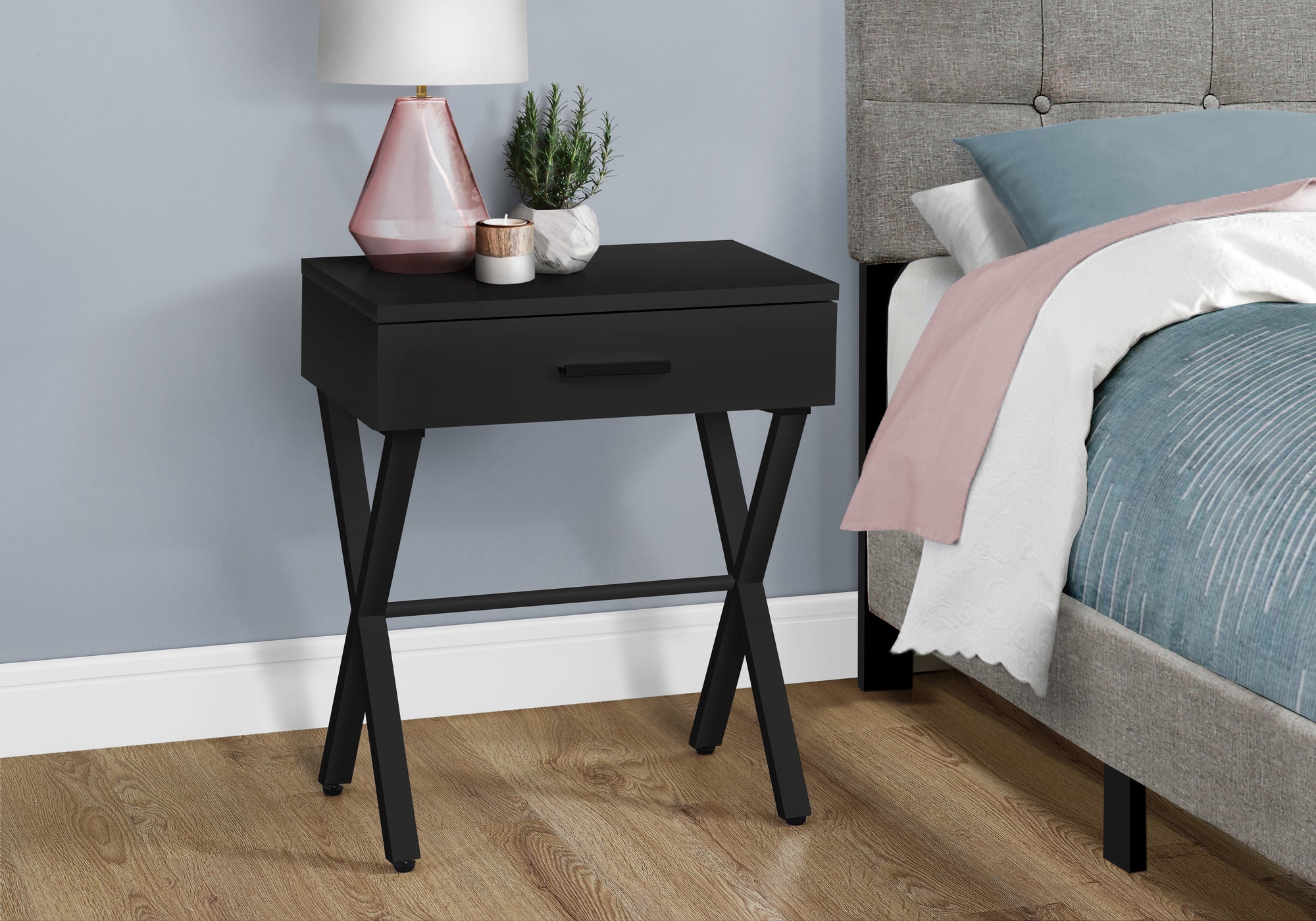 TABLE D'APPOINT - 24"H / NOIR / METAL NOIR 