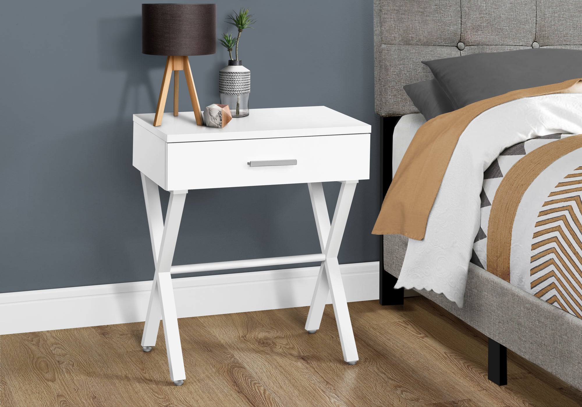 TABLE D'APPOINT - 24"H / BLANC / METAL BLANC 
