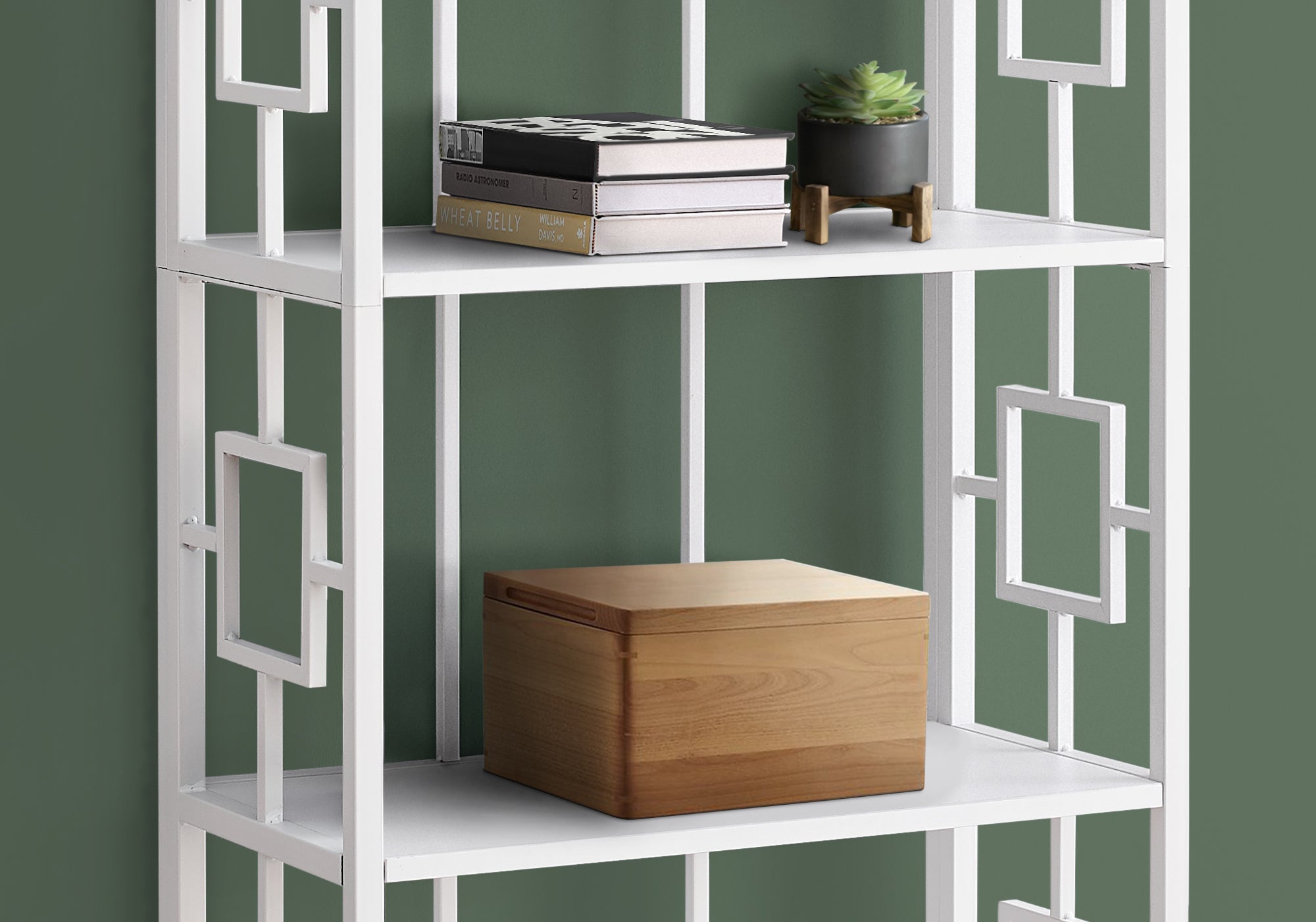 BIBLIOTHEQUE - 62"H / BLANC / ETAGERE METAL BLANC
