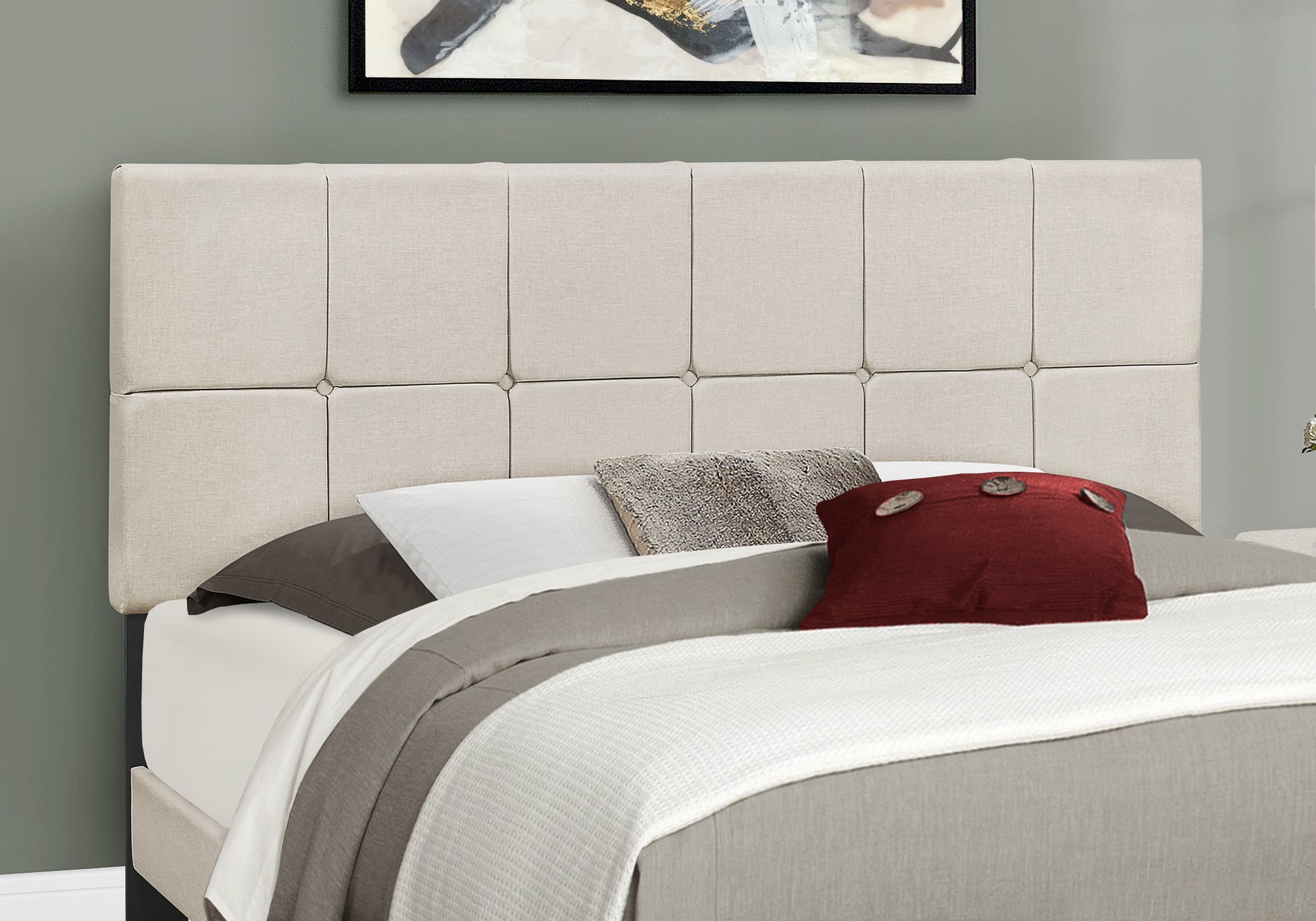 LIT - TAILLE QUEEN / LIN BEIGE 