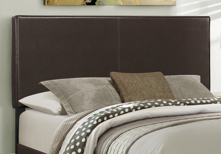 LIT - QUEEN / SIMILI-CUIR BRUN FONCÉ