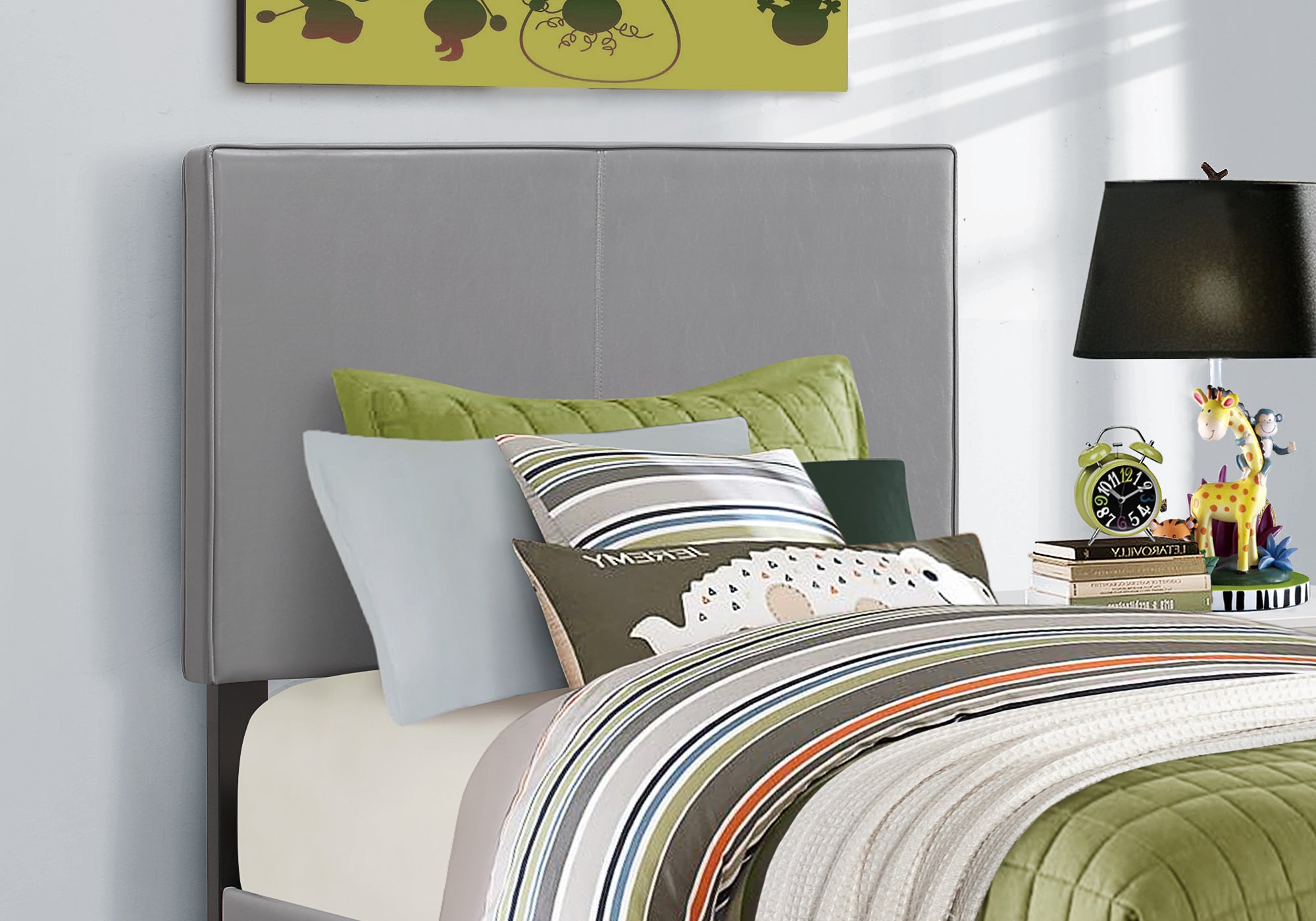 LIT - SIMPLE / SIMILI-CUIR GRIS 