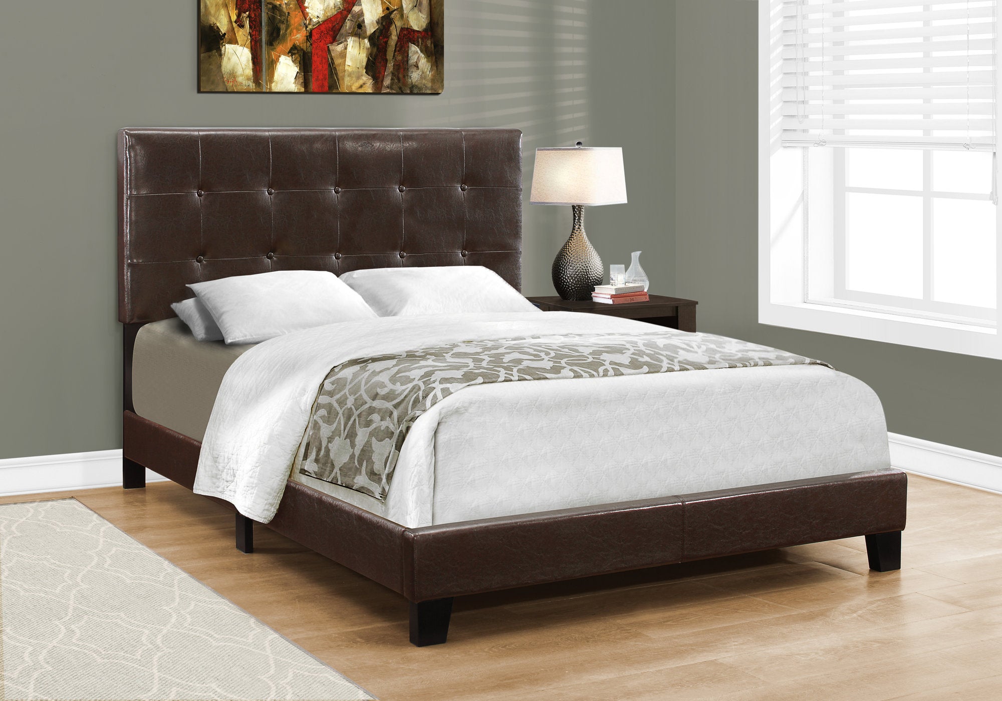 LIT - PLEIN GRANDEUR / SIMILI-CUIR BRUN FONCÉ 