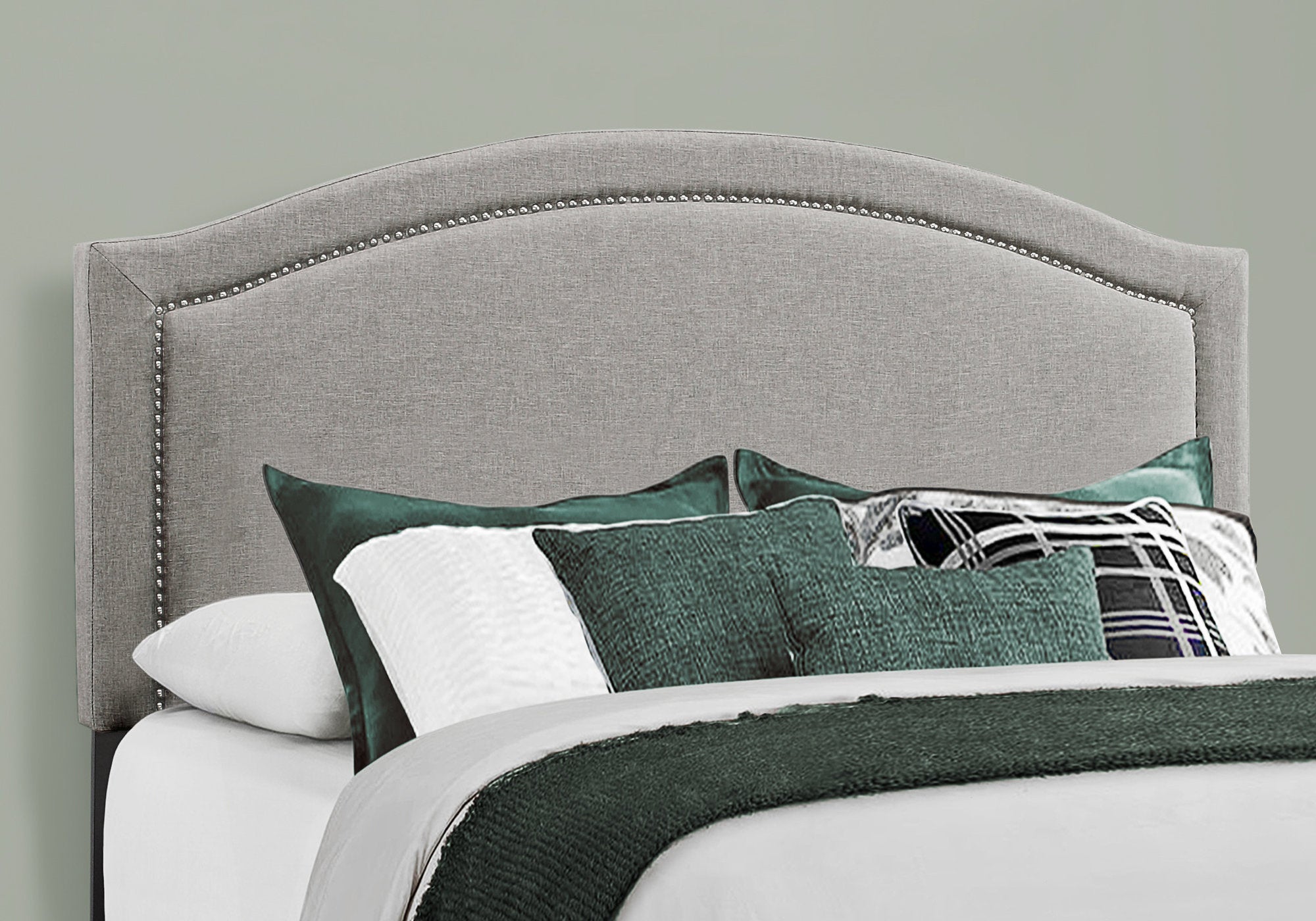 LIT - GRAND LIT / LIN GRIS AVEC BORDURE CHROME 