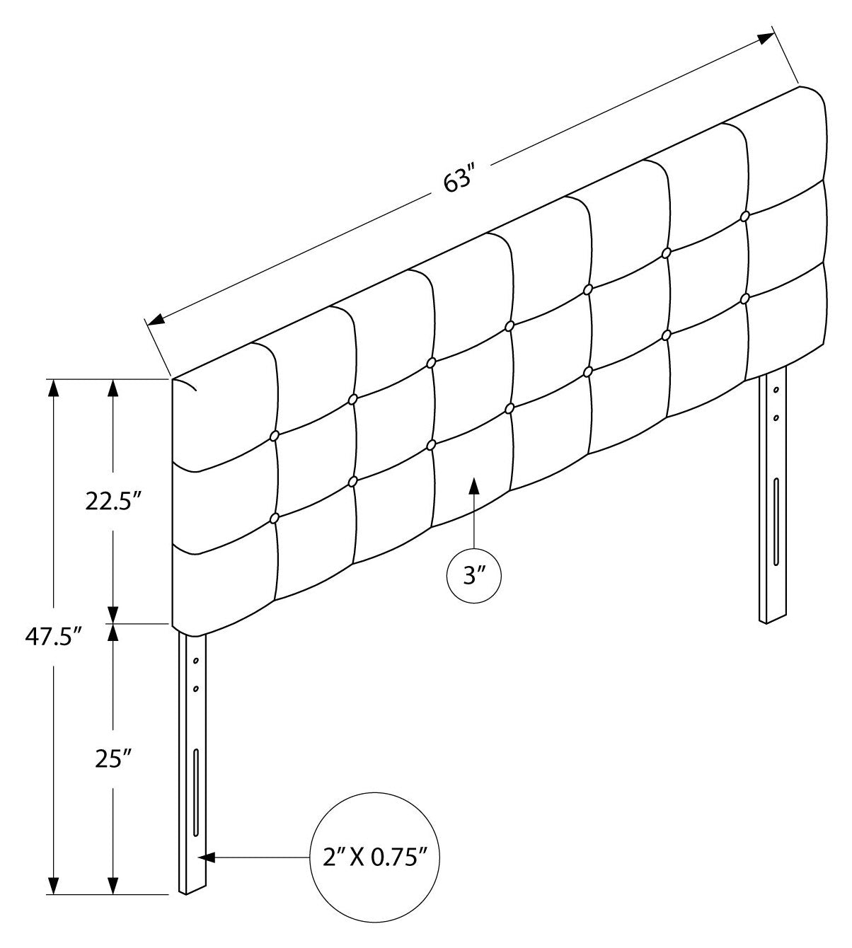 LIT - GRAND LIT / TÊTE DE LIT EN LIN GRIS SEULEMENT 