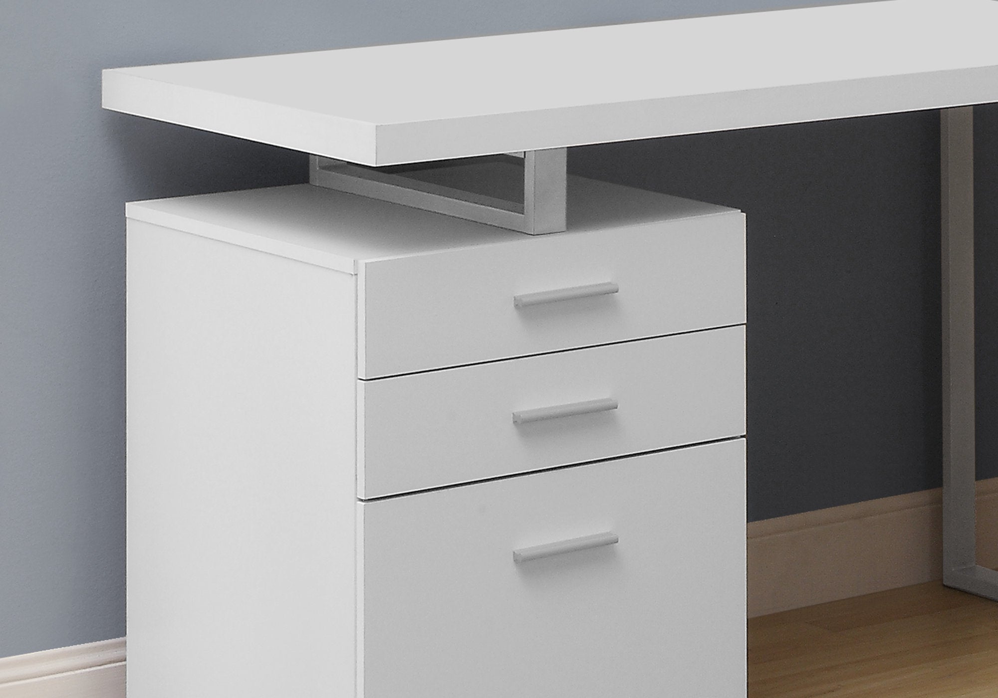 BUREAU D'ORDINATEUR - 48"L / BLANC ORIENTATION GAUCHE OU DROITE 