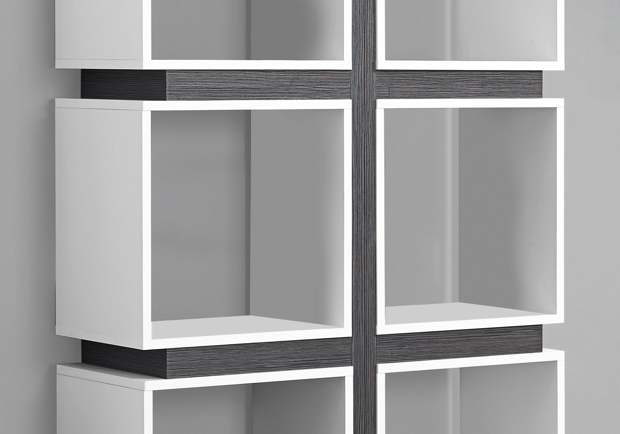 BIBLIOTHÈQUE - 71"H / BLANC / GRIS 