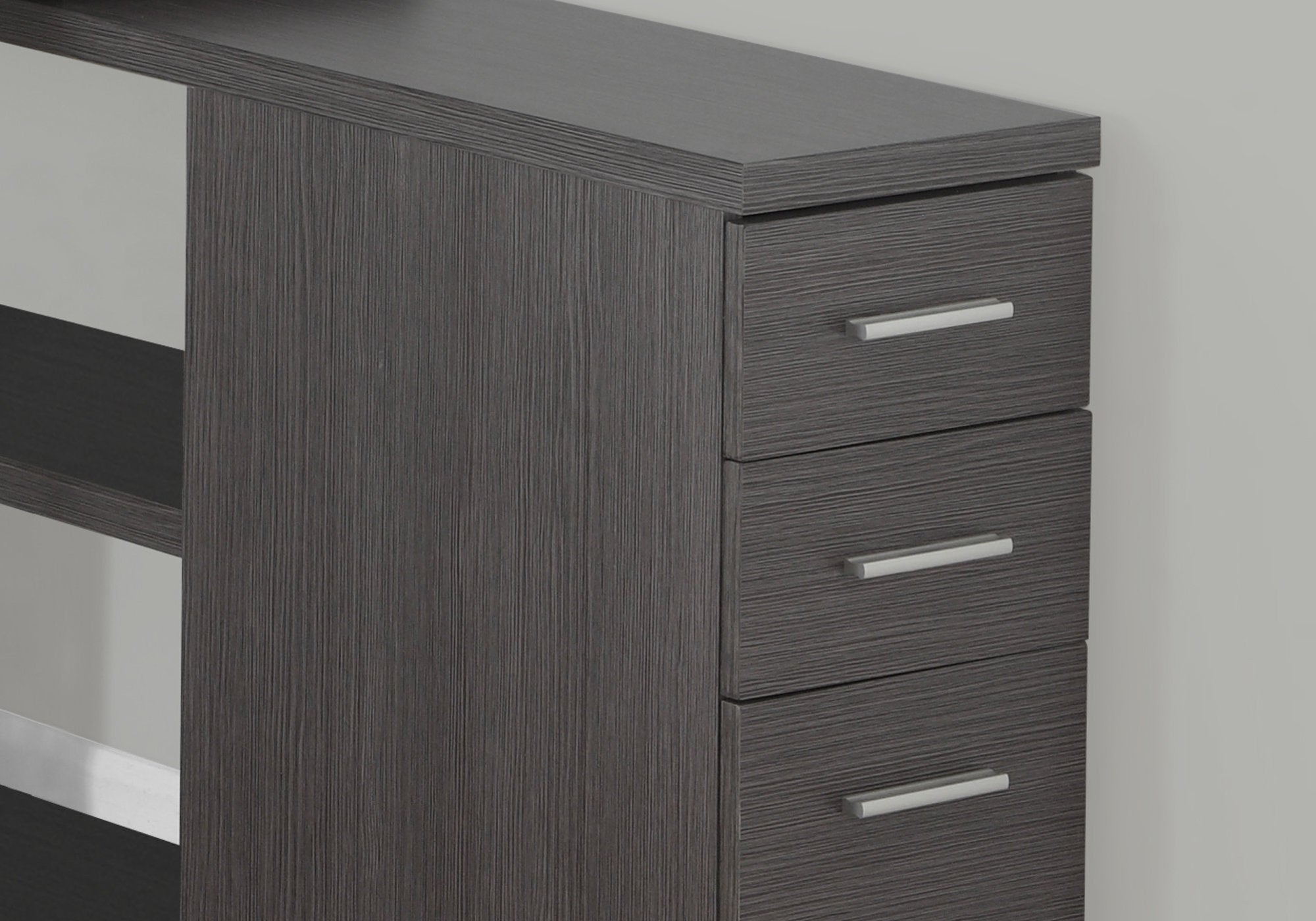 BUREAU D'ORDINATEUR - COIN GAUCHE OU DROIT GRIS 