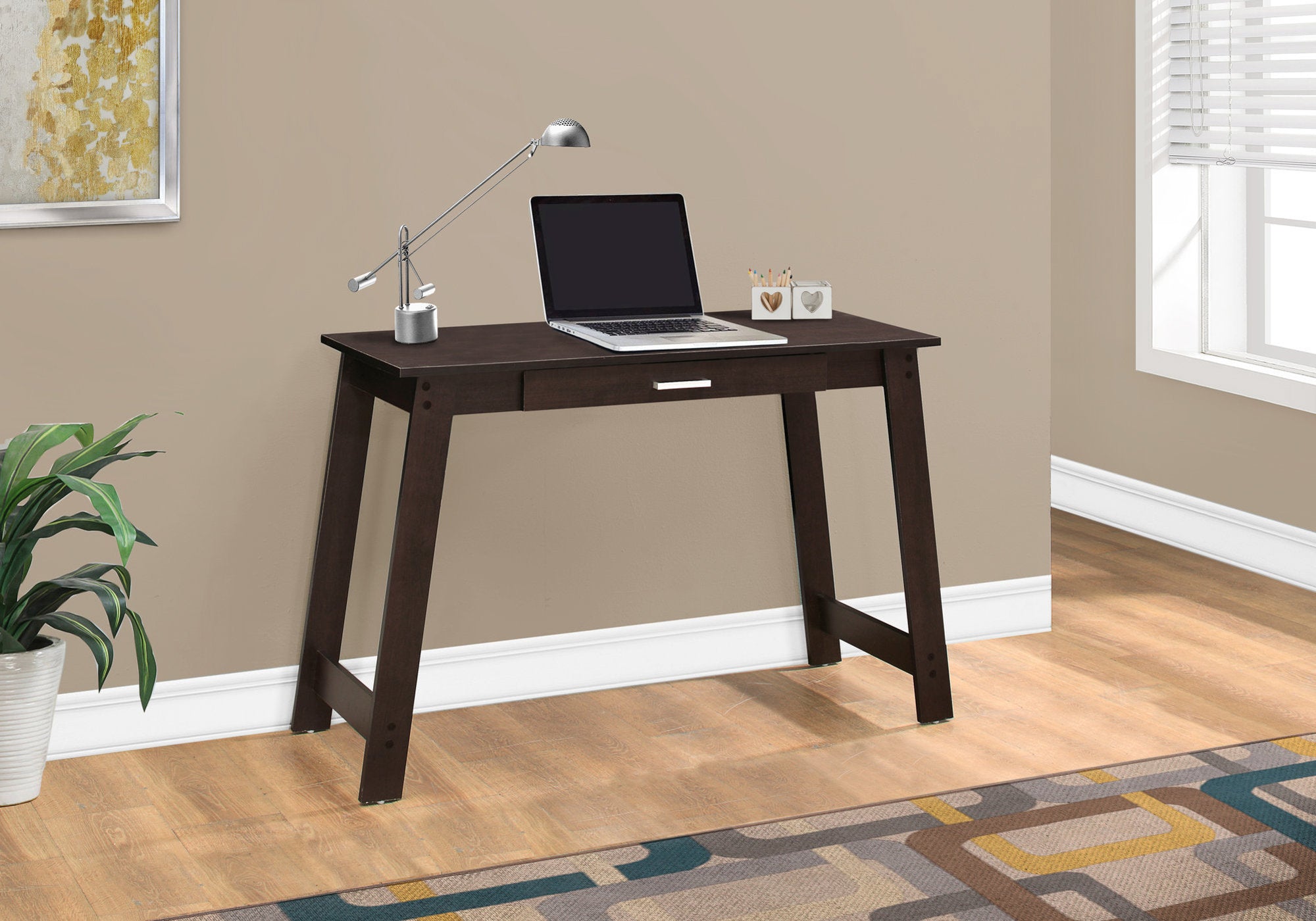 BUREAU D'ORDINATEUR - 42"L / ESPRESSO AVEC UN TIROIR DE RANGEMENT 