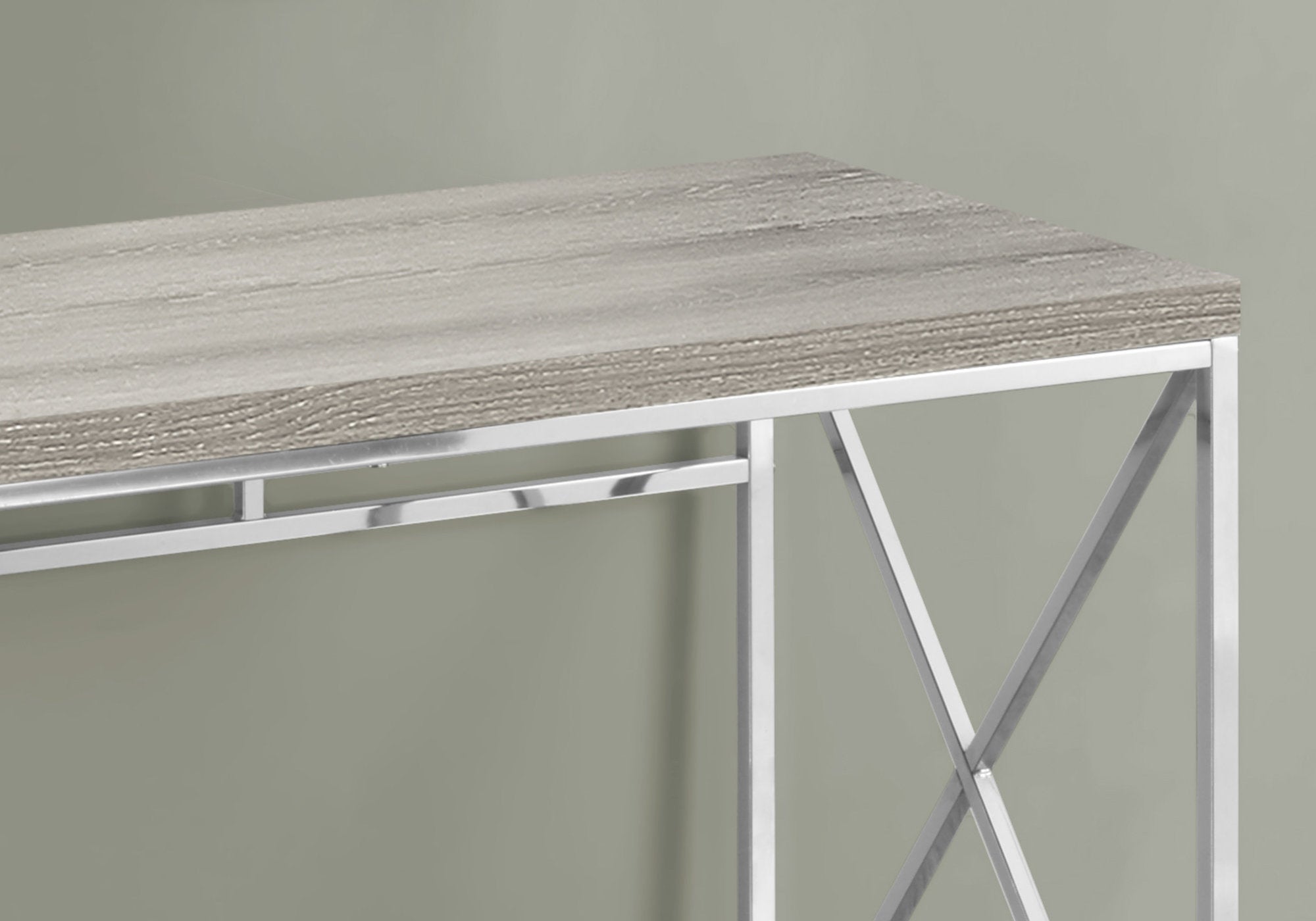 BUREAU D'ORDINATEUR - 48"L / TAUPE FONCE / METAL CHROME 