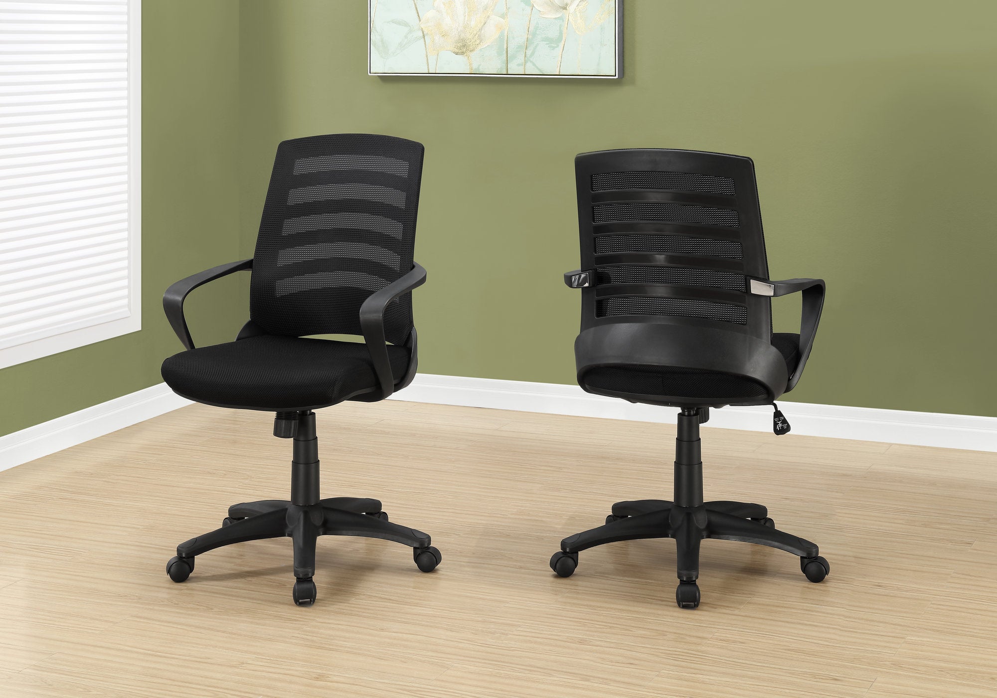 CHAISE DE BUREAU - NOIR / MESH NOIR / MULTIPOSITIONS 