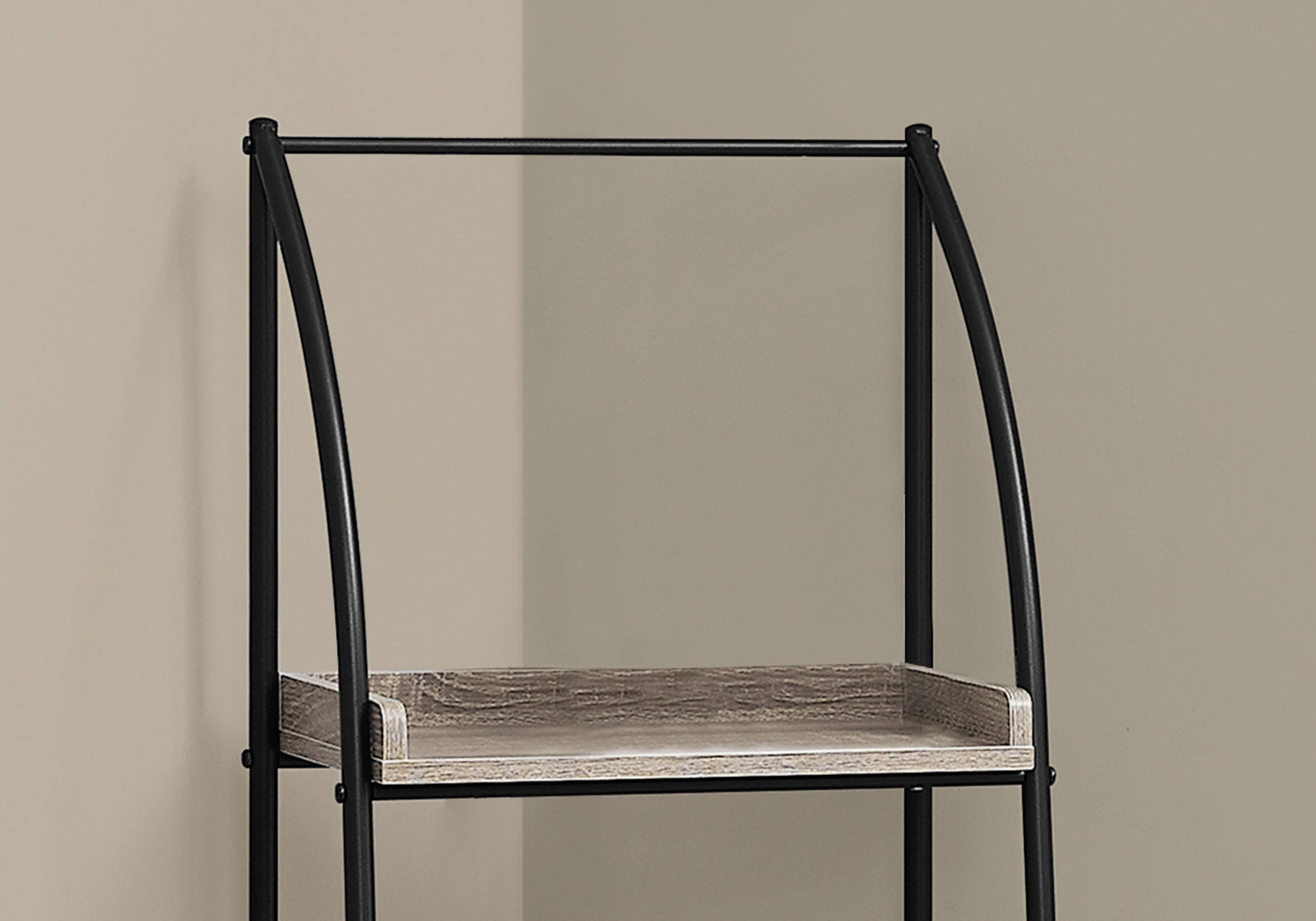 BIBLIOTHÈQUE - 48"H / TAUPE FONCE / METAL NOIR 