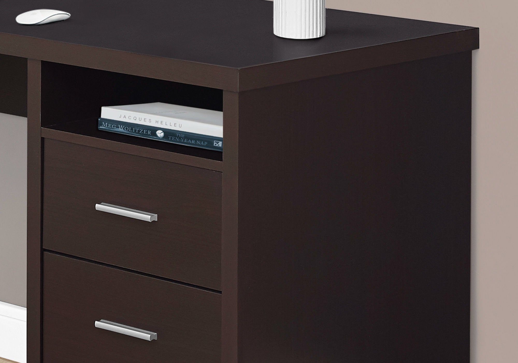 BUREAU D'ORDINATEUR - 80"L / ESPRESSO ORIENTATION GAUCHE OU DROITE 