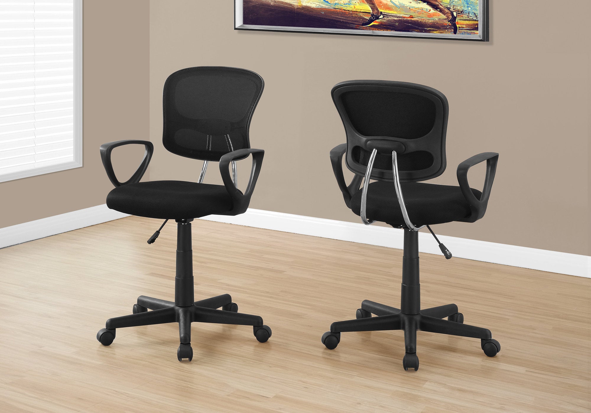 CHAISE DE BUREAU - MAILLE NOIRE JUVÉNILE / MULTI-POSITIONS 